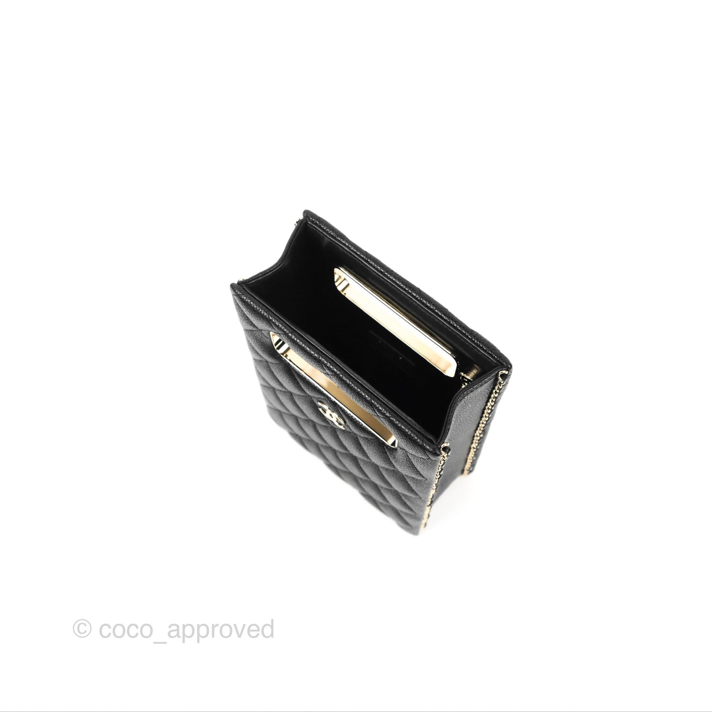 Chanel Evening Bag Black Caviar Gold Hardware 22S