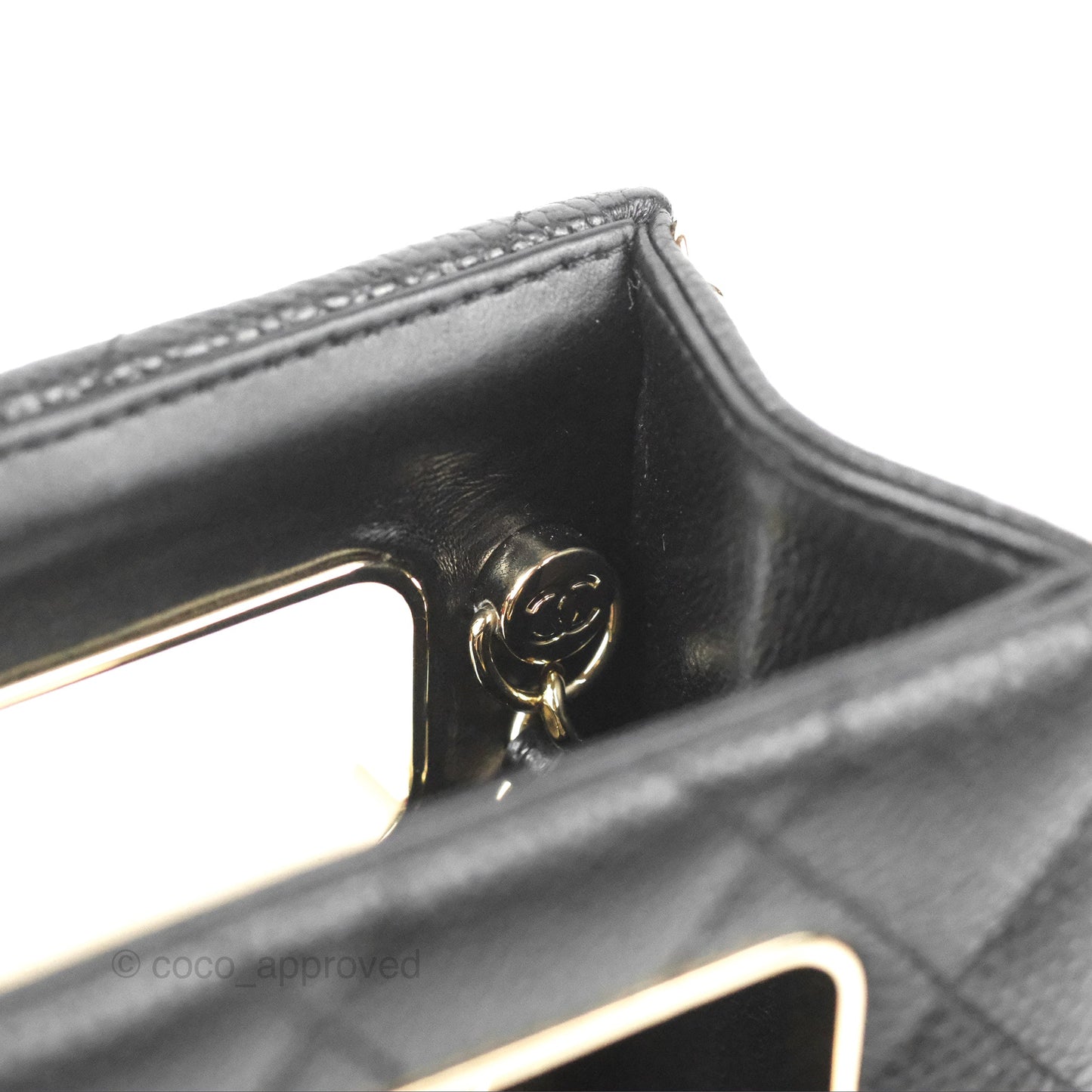 Chanel Evening Bag Black Caviar Gold Hardware 22S