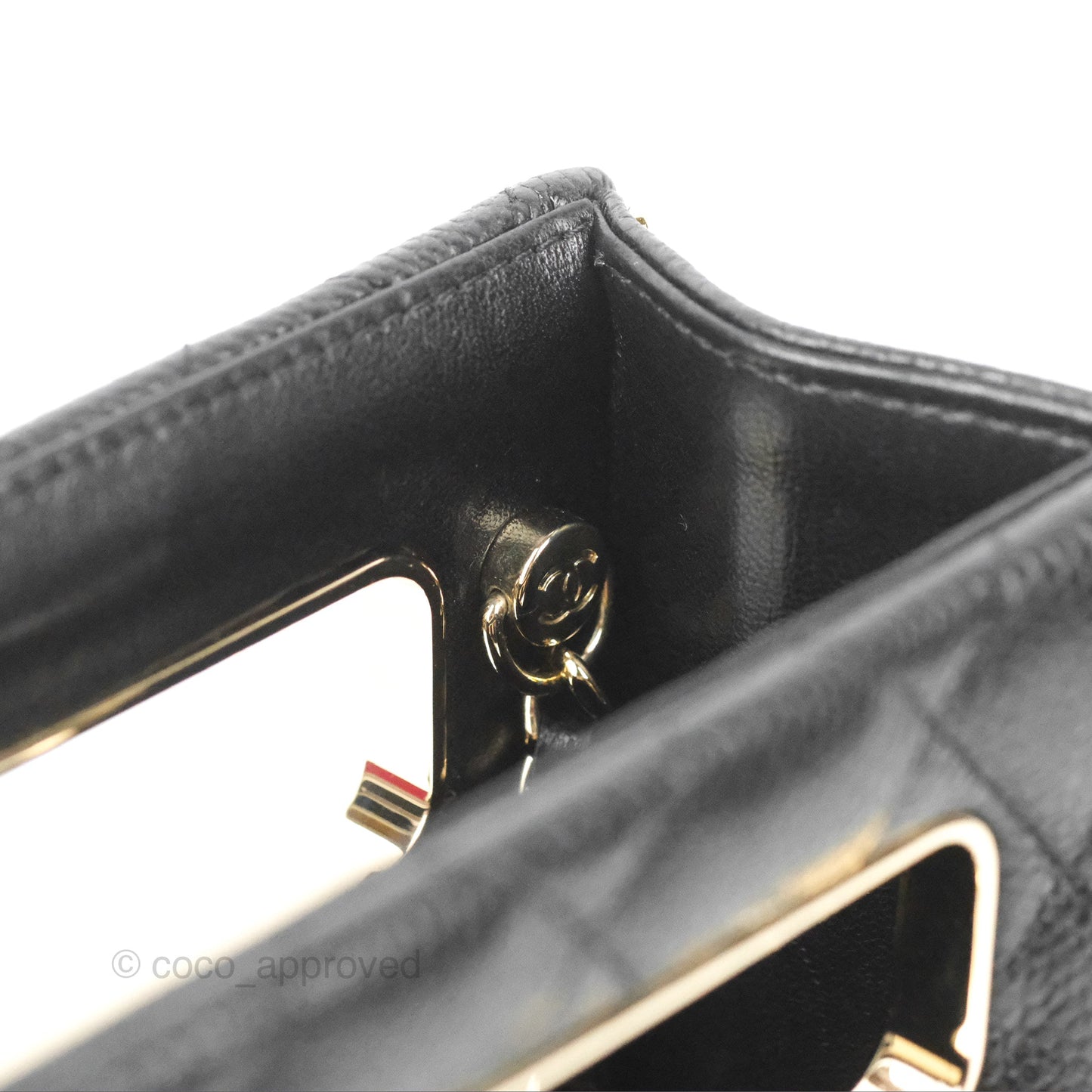 Chanel Evening Bag Black Caviar Gold Hardware 22S