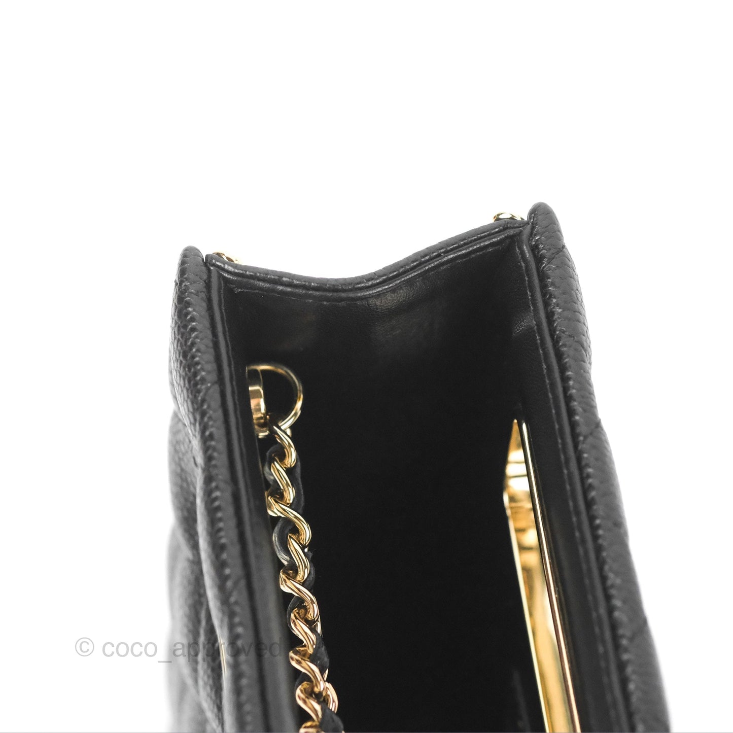 Chanel Evening Bag Black Caviar Gold Hardware 22S