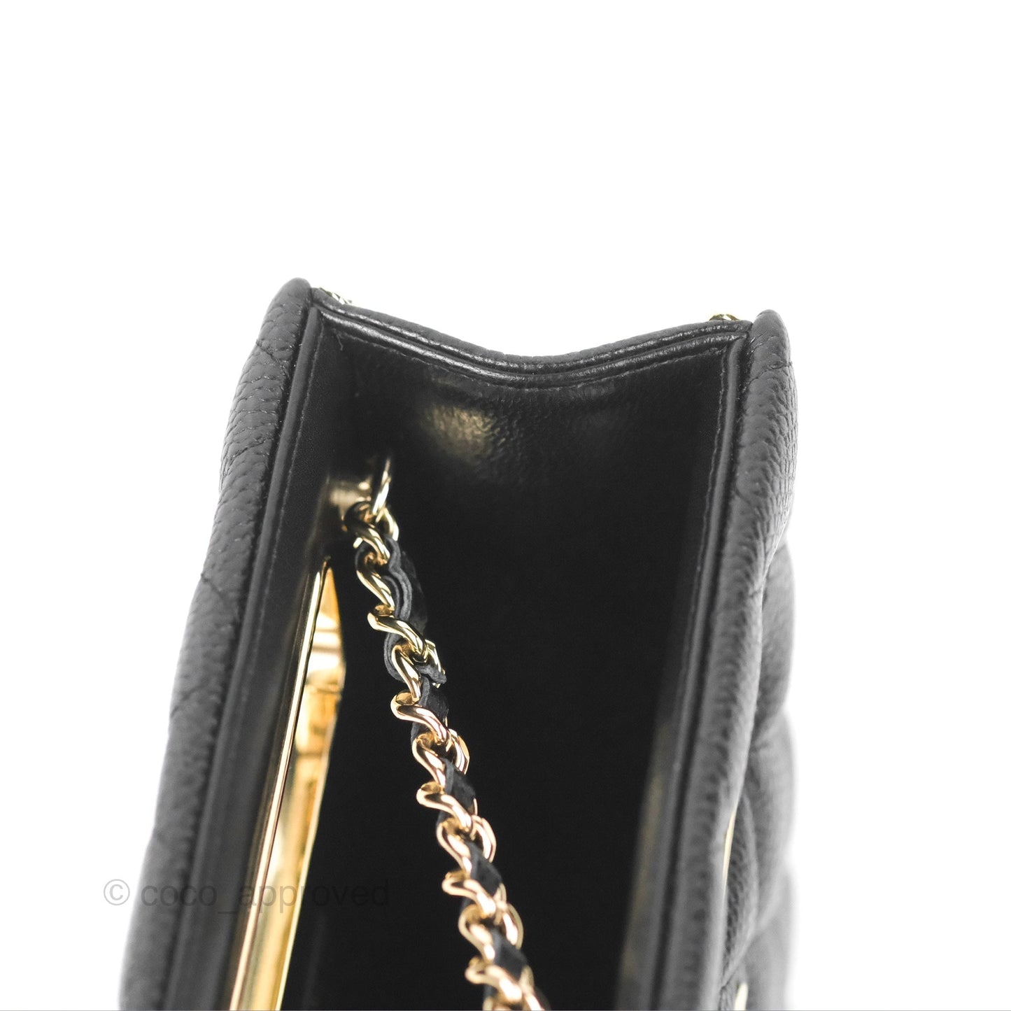Chanel Evening Bag Black Caviar Gold Hardware 22S
