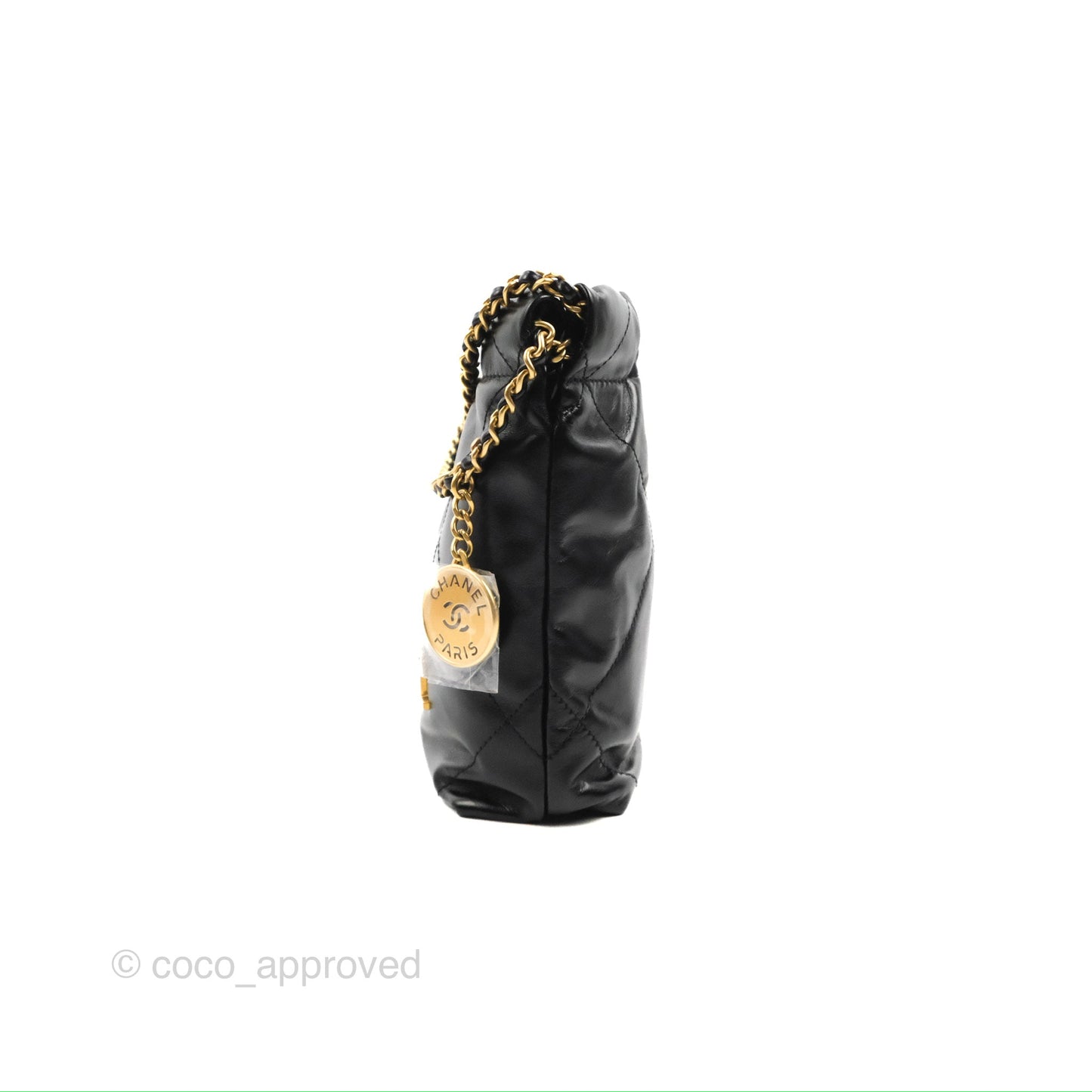 Chanel 22 Mini Bag Black Crumpled Calfskin