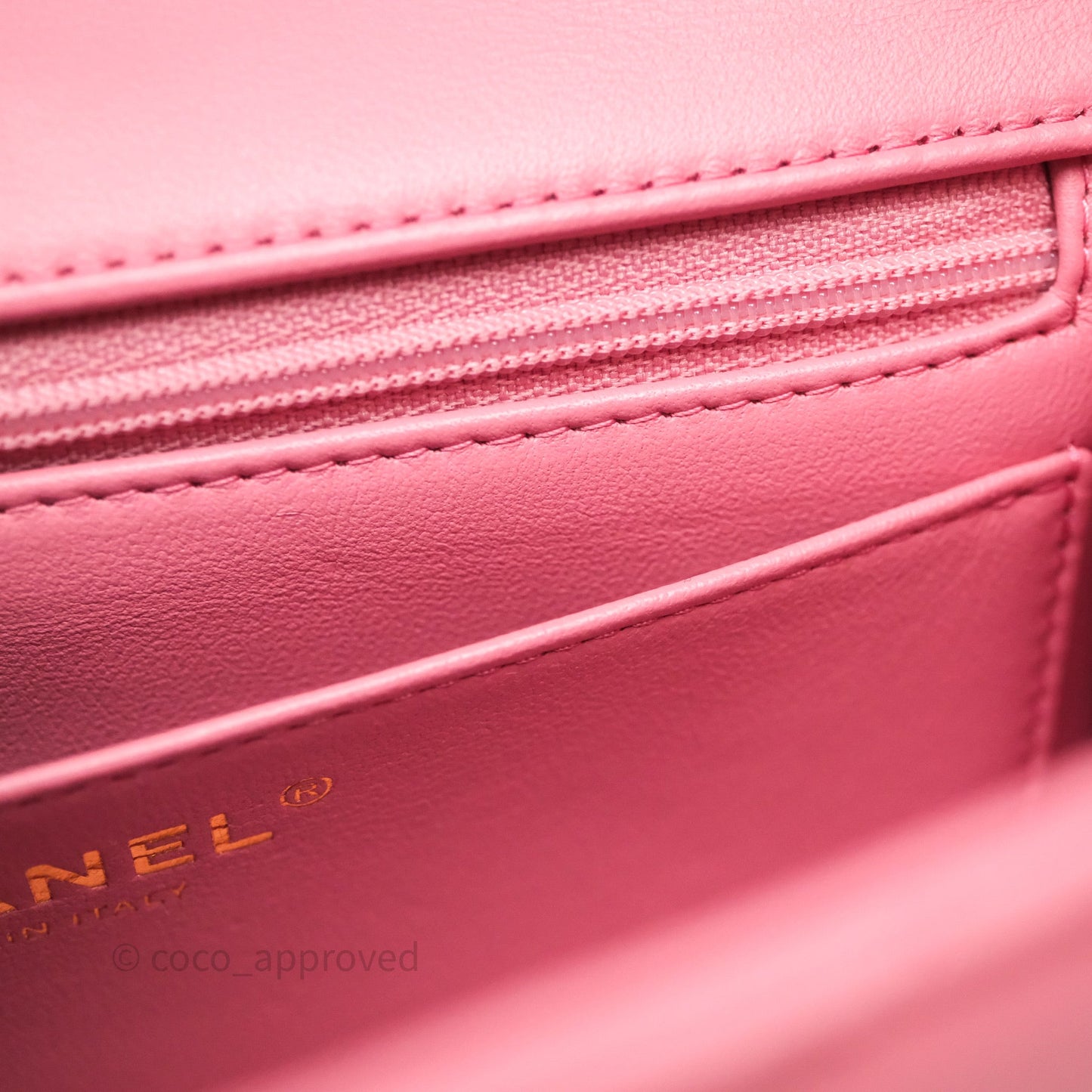 Chanel Top Handle Mini Rectangular Flap Pink Lambskin Gold Hardware
