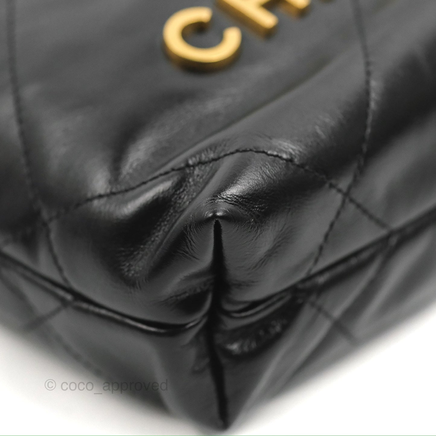 Chanel 22 Mini Bag Black Crumpled Calfskin