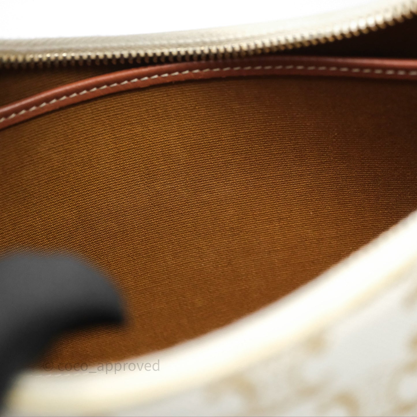 Celine Ava Bag In Triomphe Canvas Calfskin White