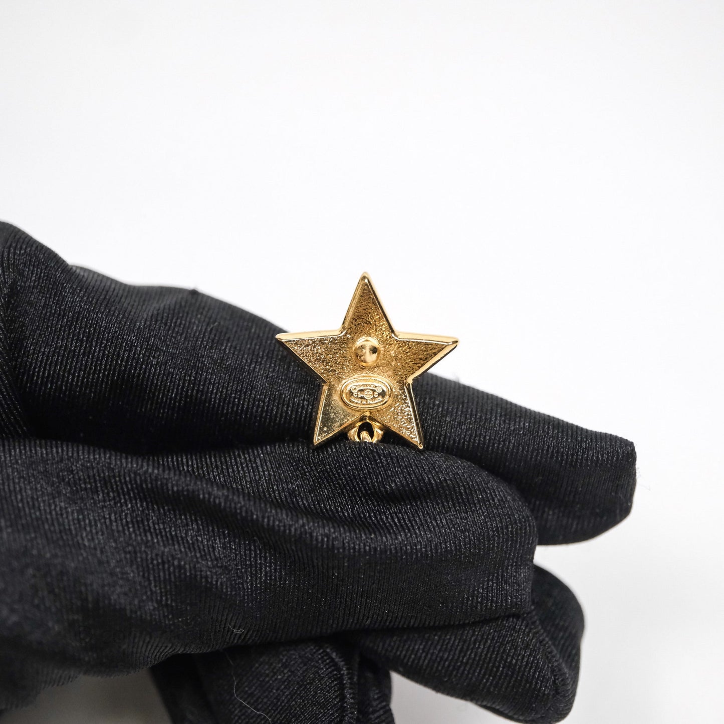 Chanel Star Drop CC Earrings Gold Tone 24C