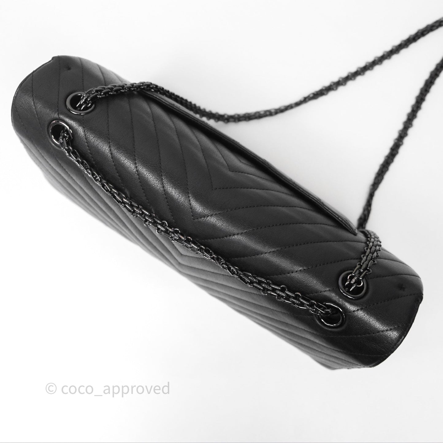 Chanel Reissue 227 Chevron So Black Calfskin