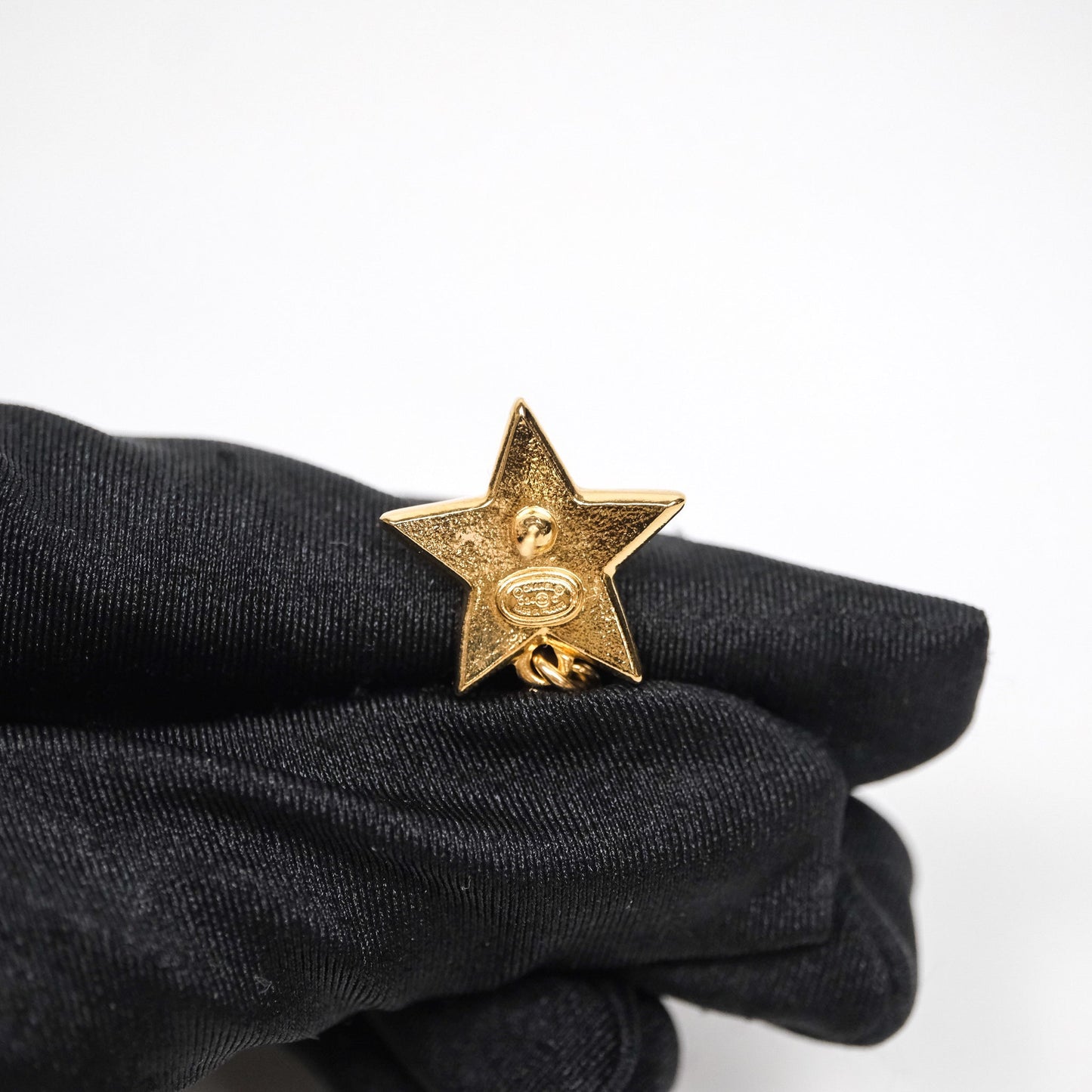 Chanel Star Drop CC Earrings Gold Tone 24C