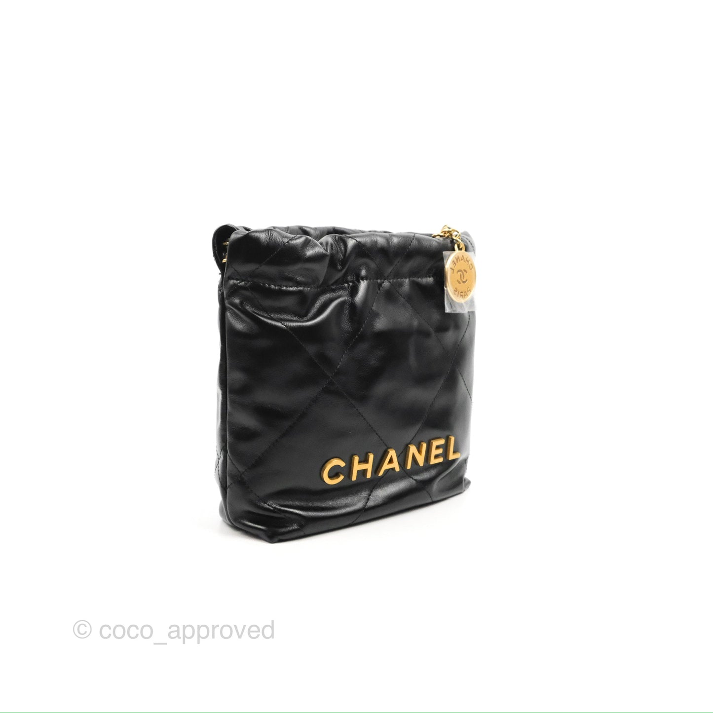 Chanel 22 Mini Bag Black Crumpled Calfskin