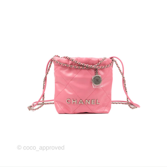 Chanel 22 Mini Bag Pink Crumpled Calfskin
