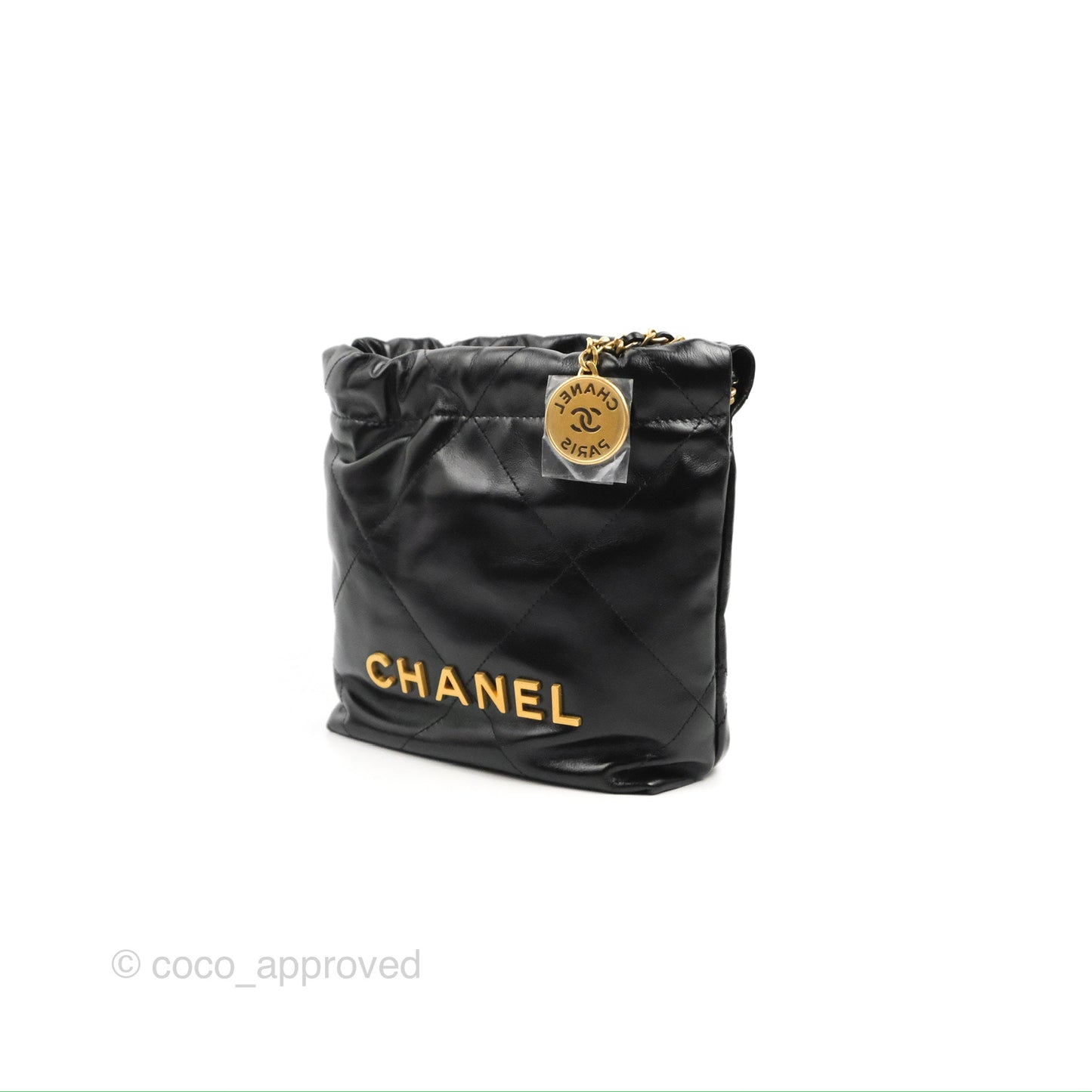 Chanel 22 Mini Bag Black Crumpled Calfskin