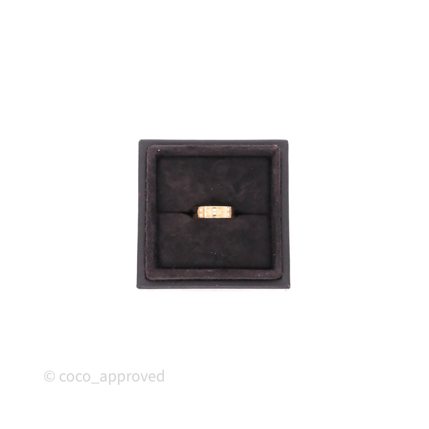 Hermès Kelly Ring Small Model Rose Gold Diamonds Size 52