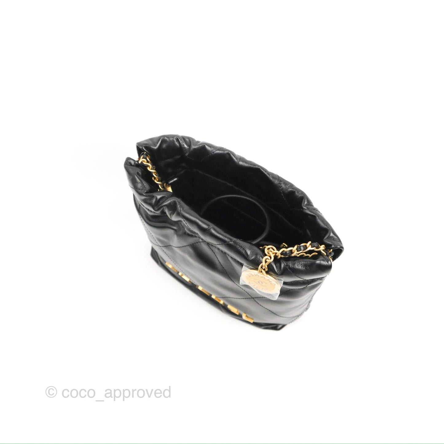 Chanel 22 Mini Bag Black Crumpled Calfskin