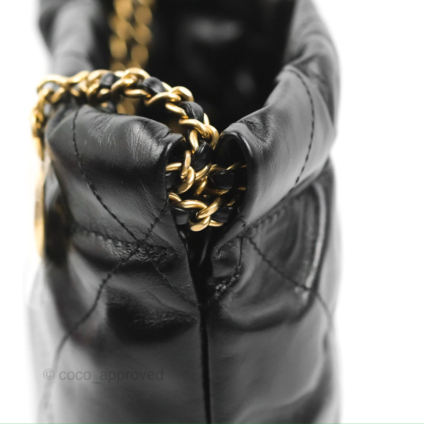 Chanel 22 Mini Bag Black Crumpled Calfskin