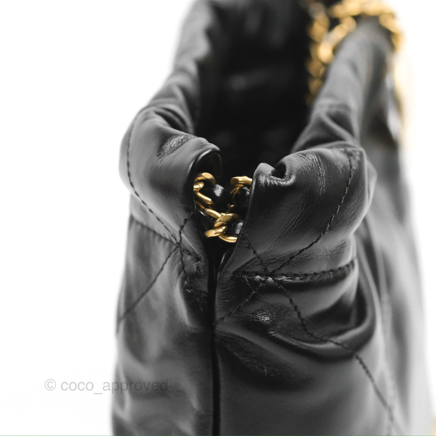 Chanel 22 Mini Bag Black Crumpled Calfskin