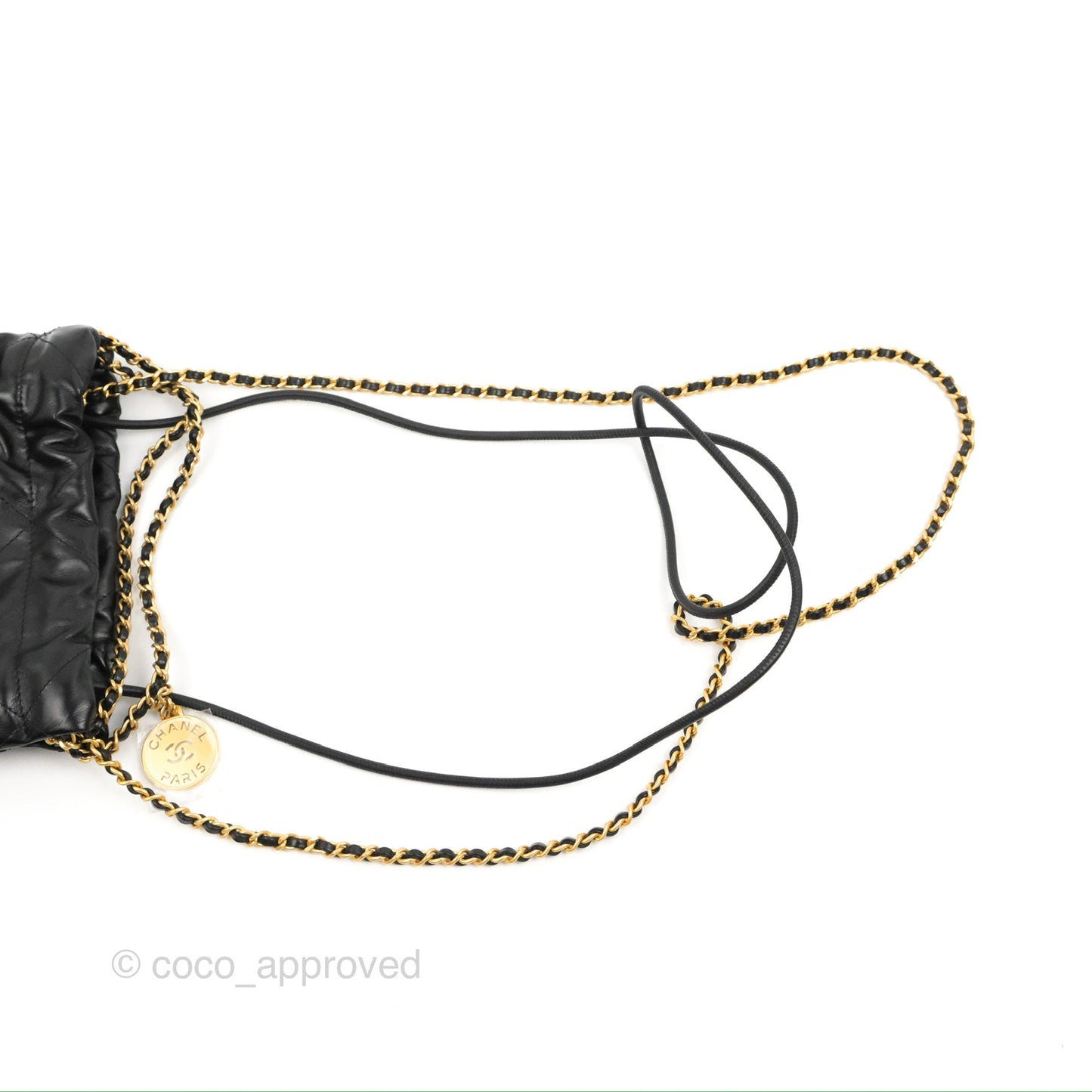 Chanel 22 Mini Bag Black Crumpled Calfskin