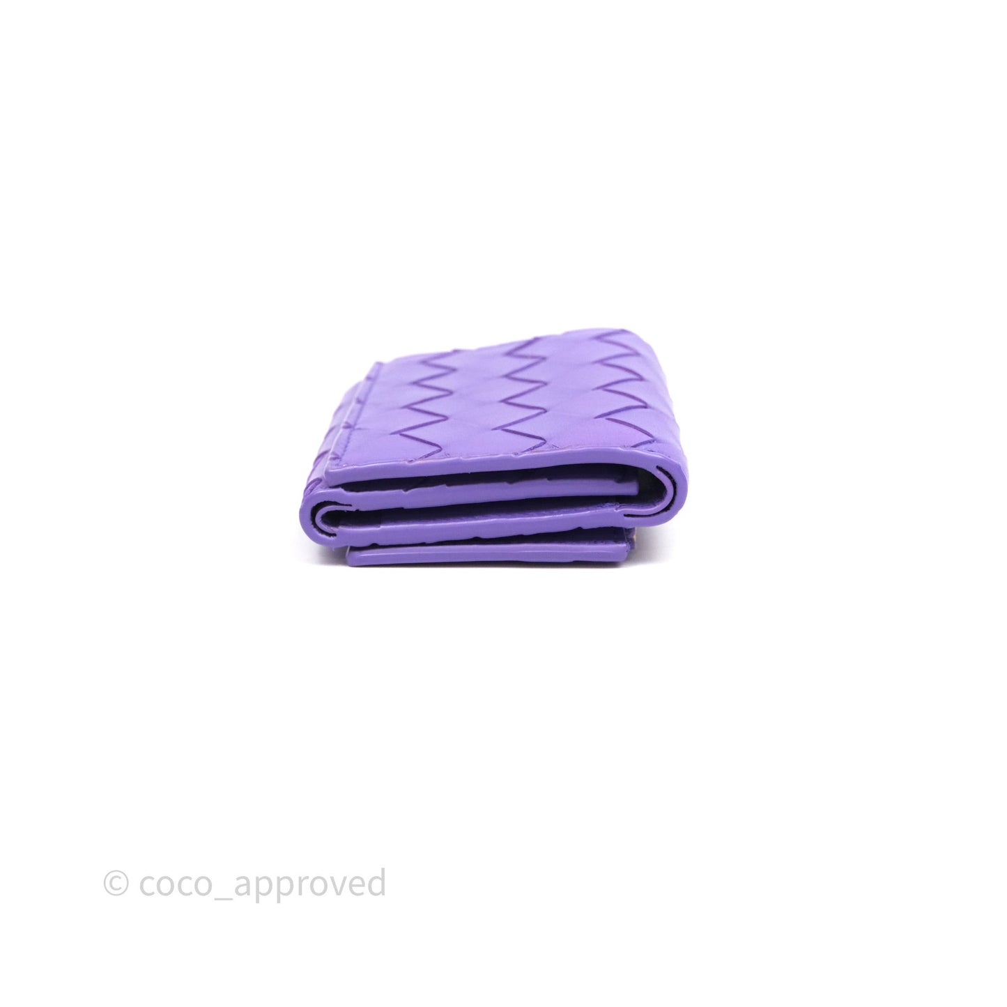 Bottega Veneta Purple Small Intrecciato Tri-Fold Zip Wallet