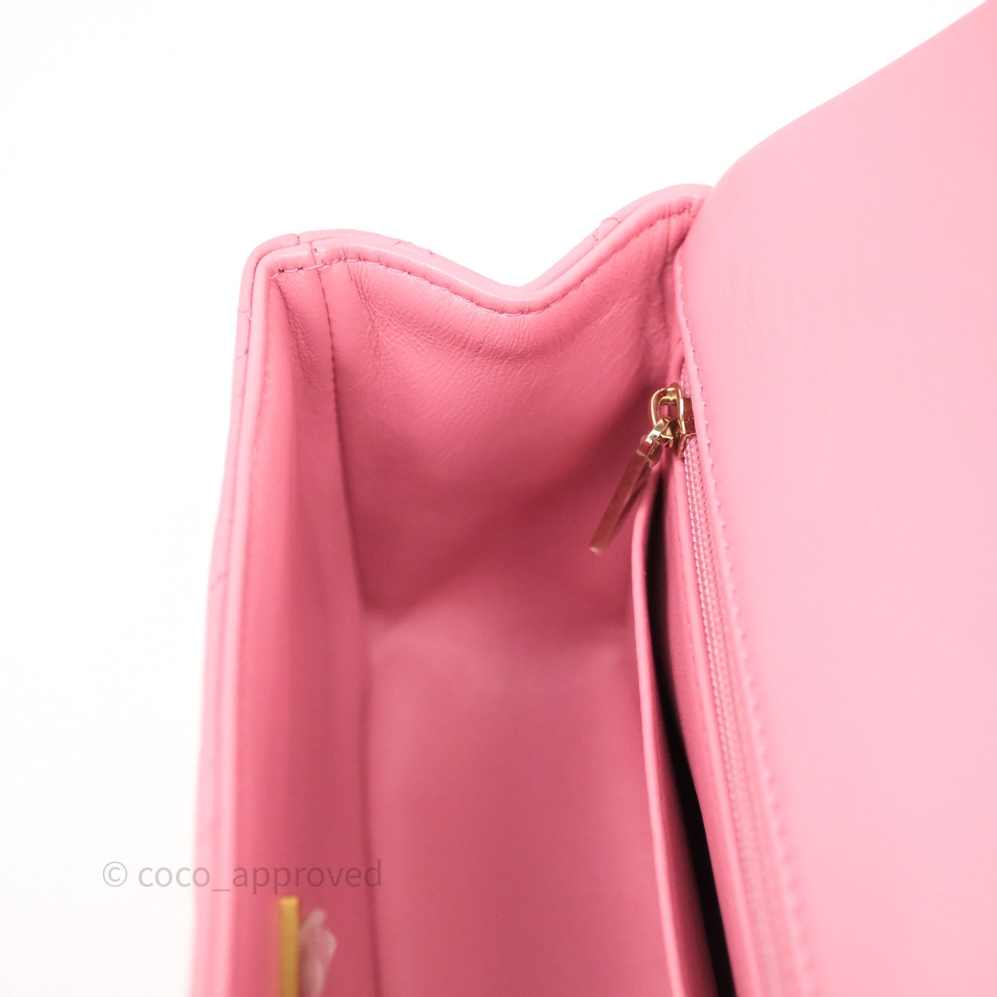 Chanel Top Handle Mini Rectangular Flap Pink Lambskin Gold Hardware