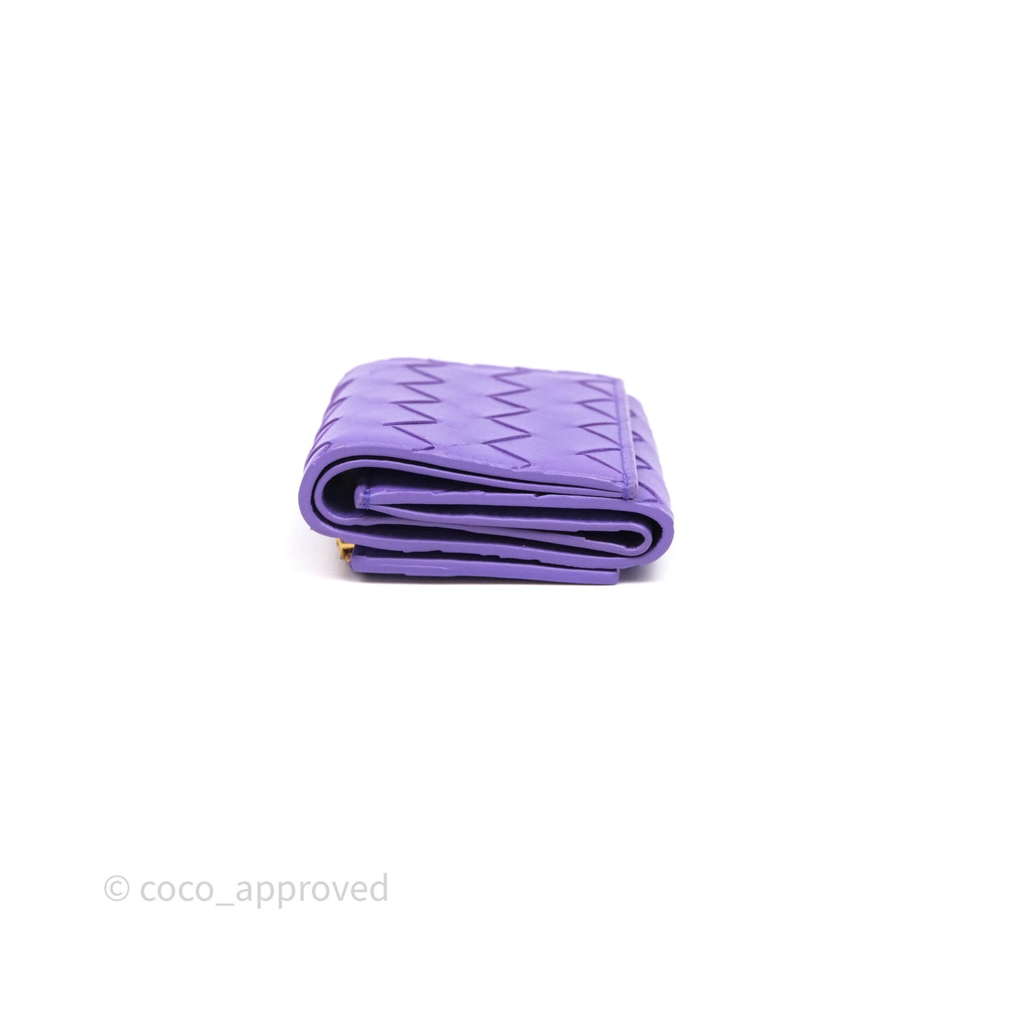 Bottega Veneta Purple Small Intrecciato Tri-Fold Zip Wallet