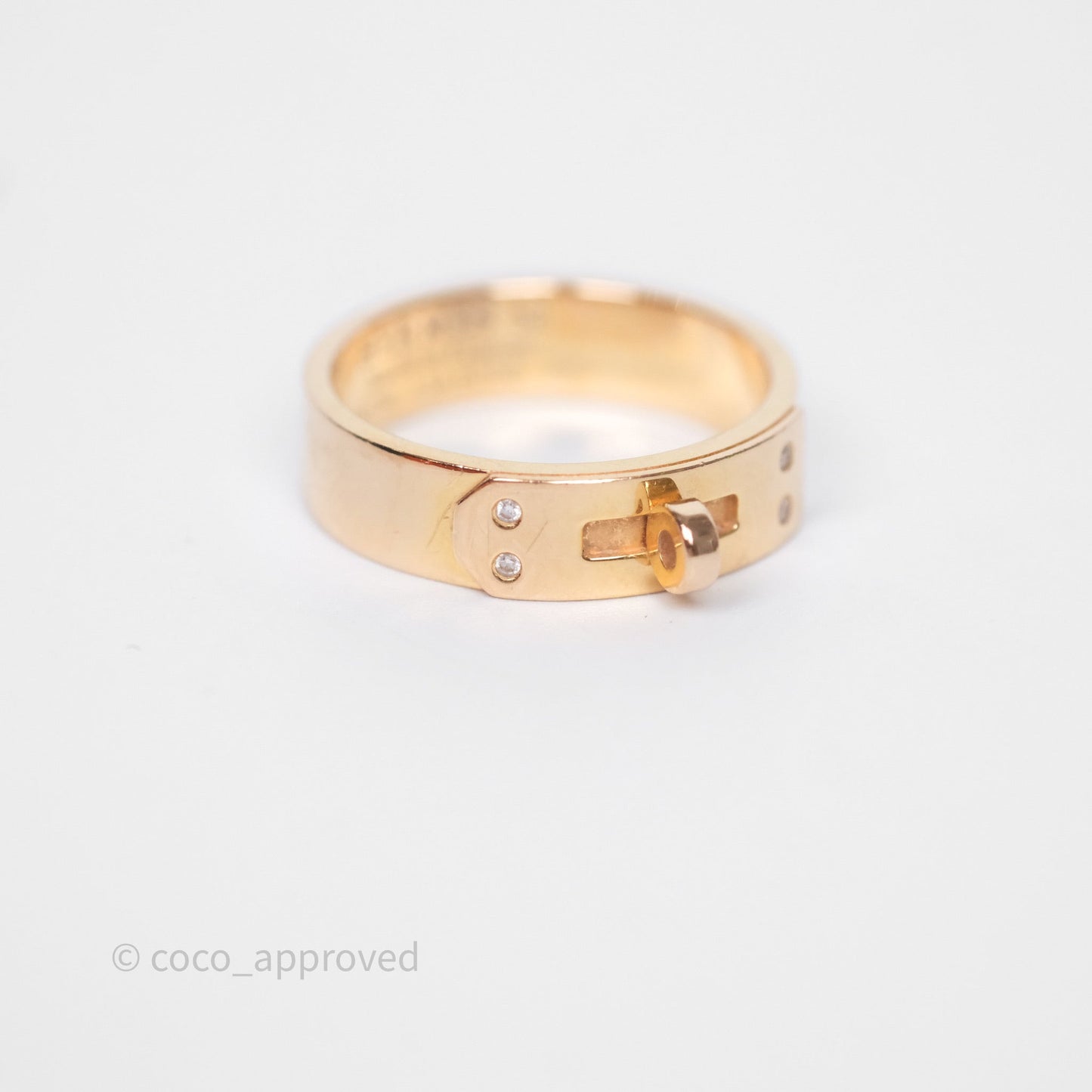 Hermès Kelly Ring Small Model Rose Gold Diamonds Size 52