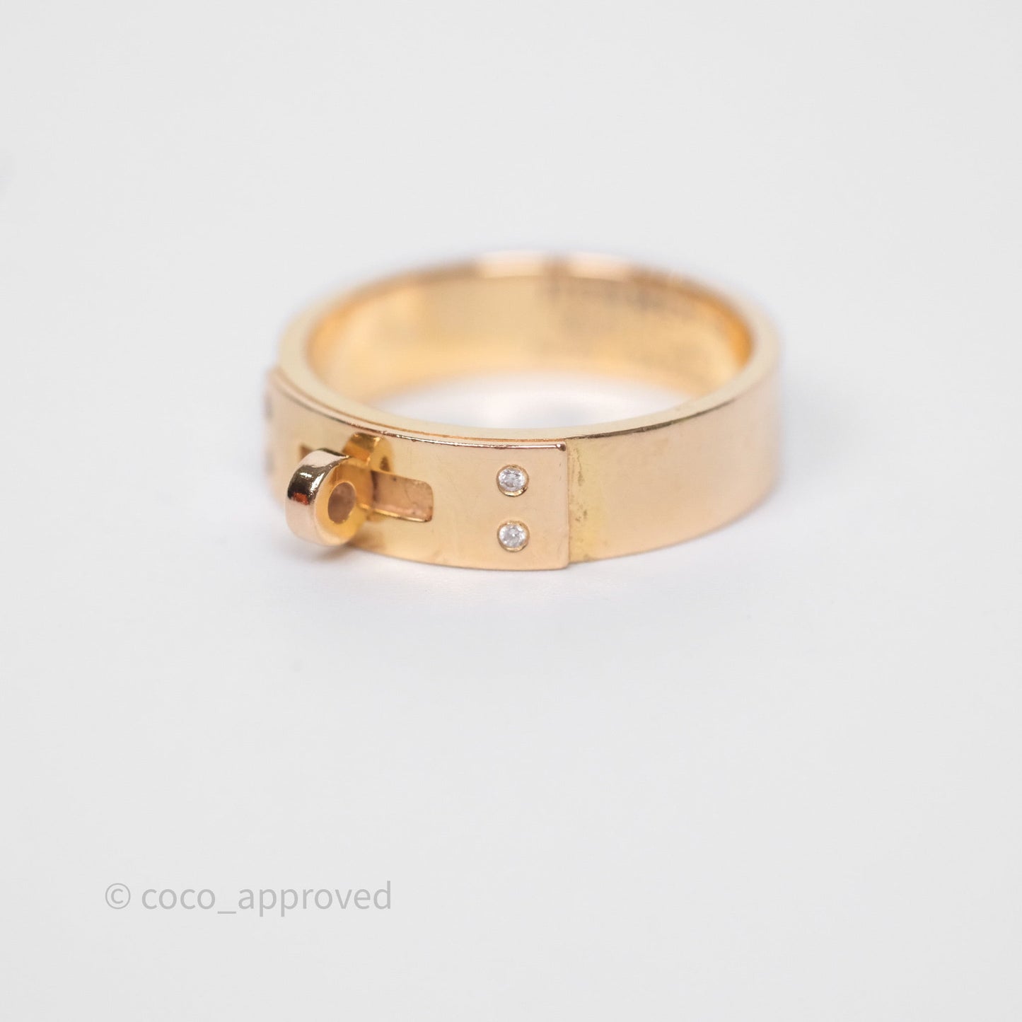 Hermès Kelly Ring Small Model Rose Gold Diamonds Size 52