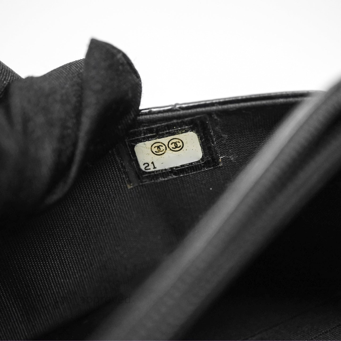 Chanel Quilted CC Logo Wallet On Chain Black Shiny Crumpled Calfskin Aged Gold Hardware