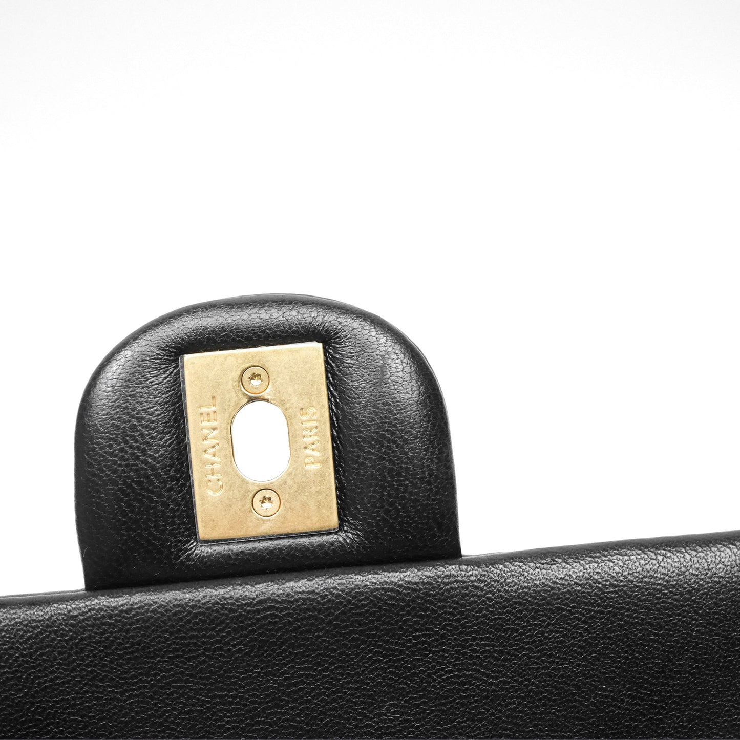 Chanel Mini Flap Bag With Pearl Black Lambskin Aged Gold Hardware