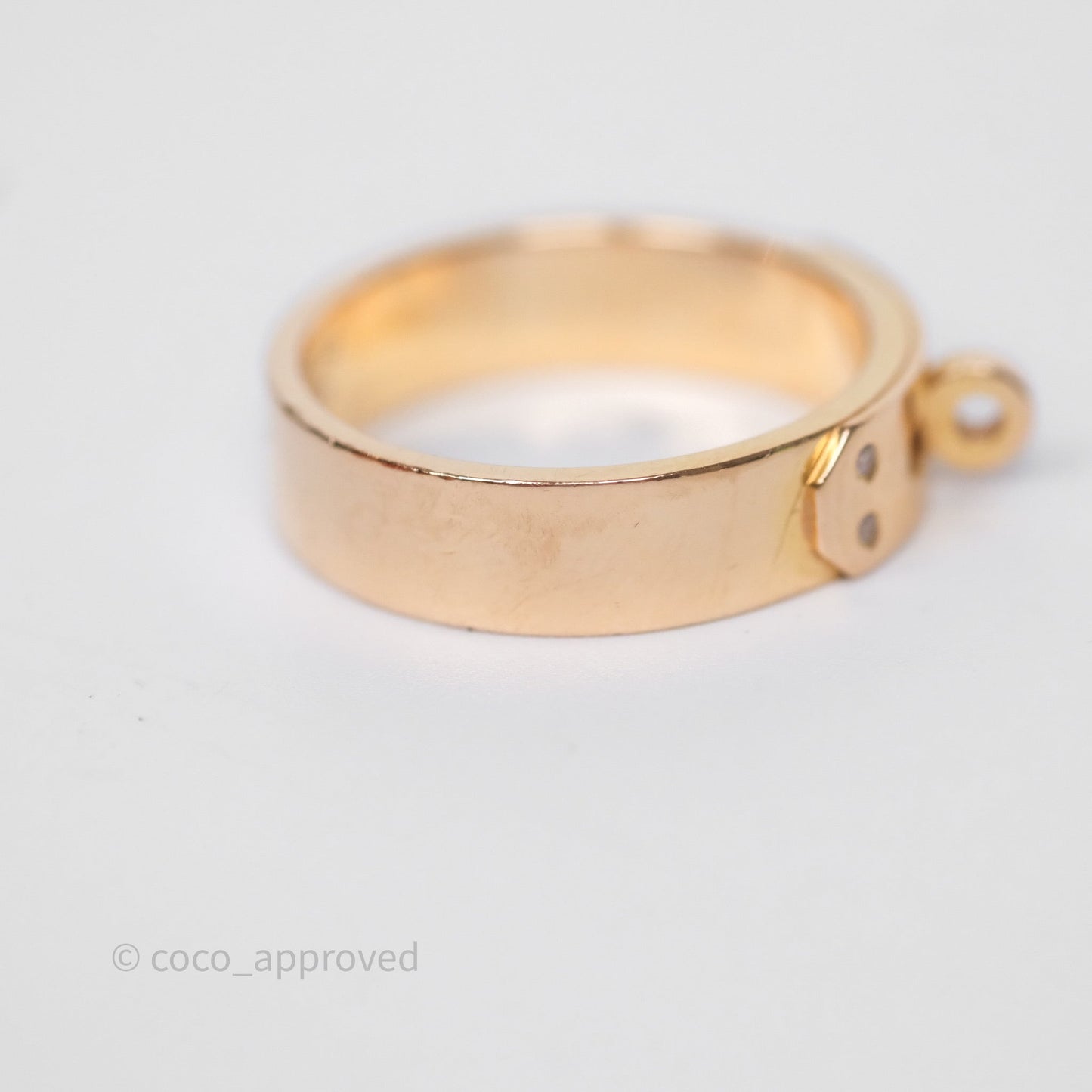 Hermès Kelly Ring Small Model Rose Gold Diamonds Size 52