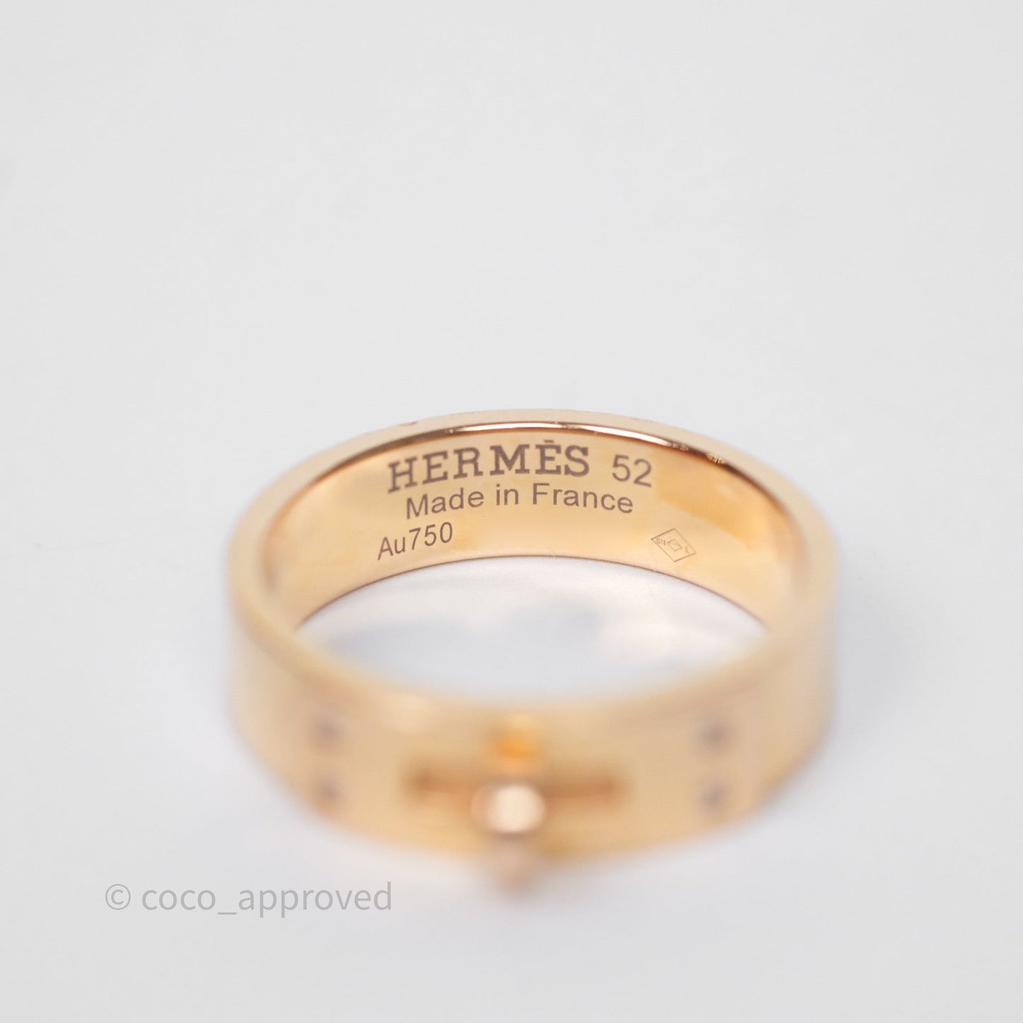 Hermès Kelly Ring Small Model Rose Gold Diamonds Size 52