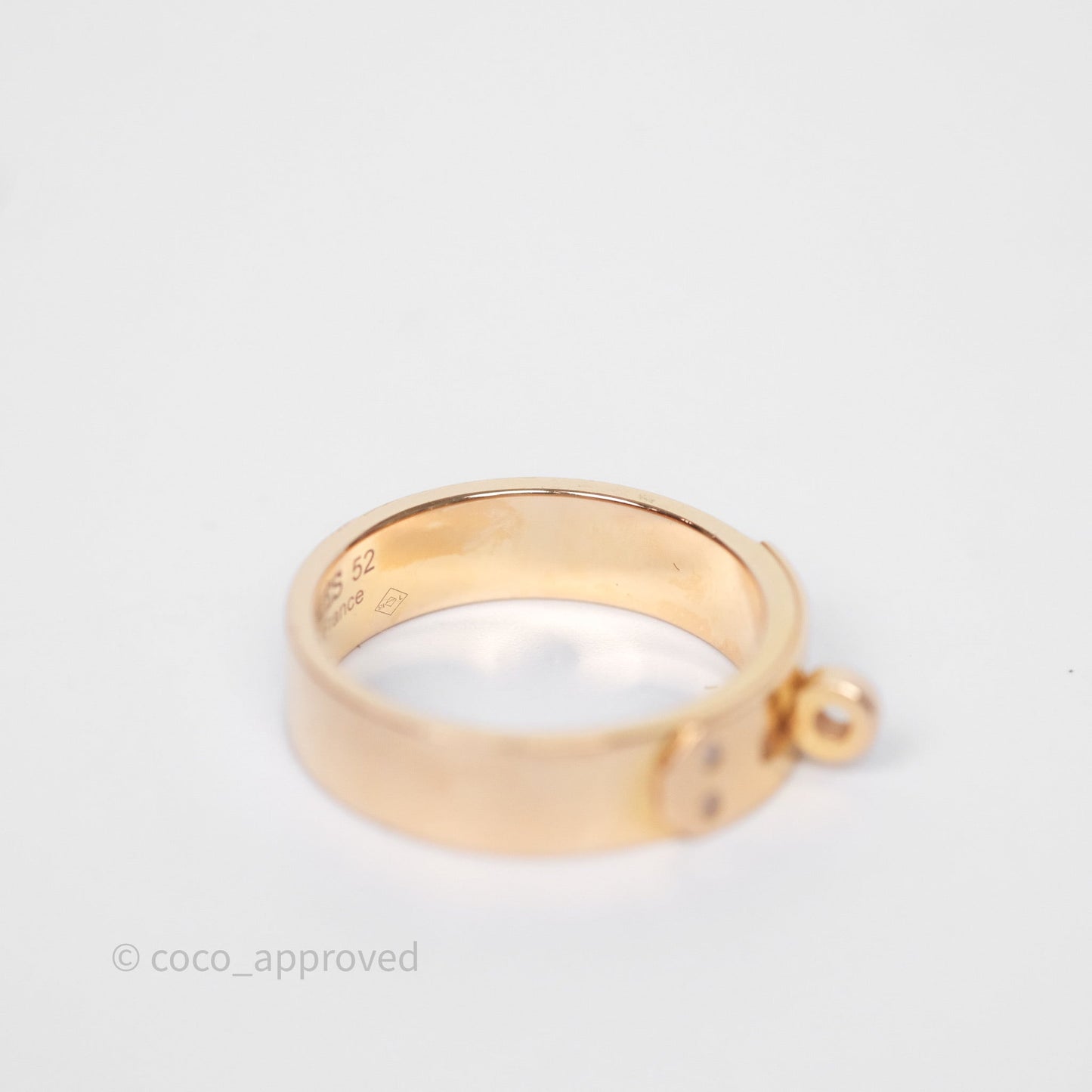 Hermès Kelly Ring Small Model Rose Gold Diamonds Size 52