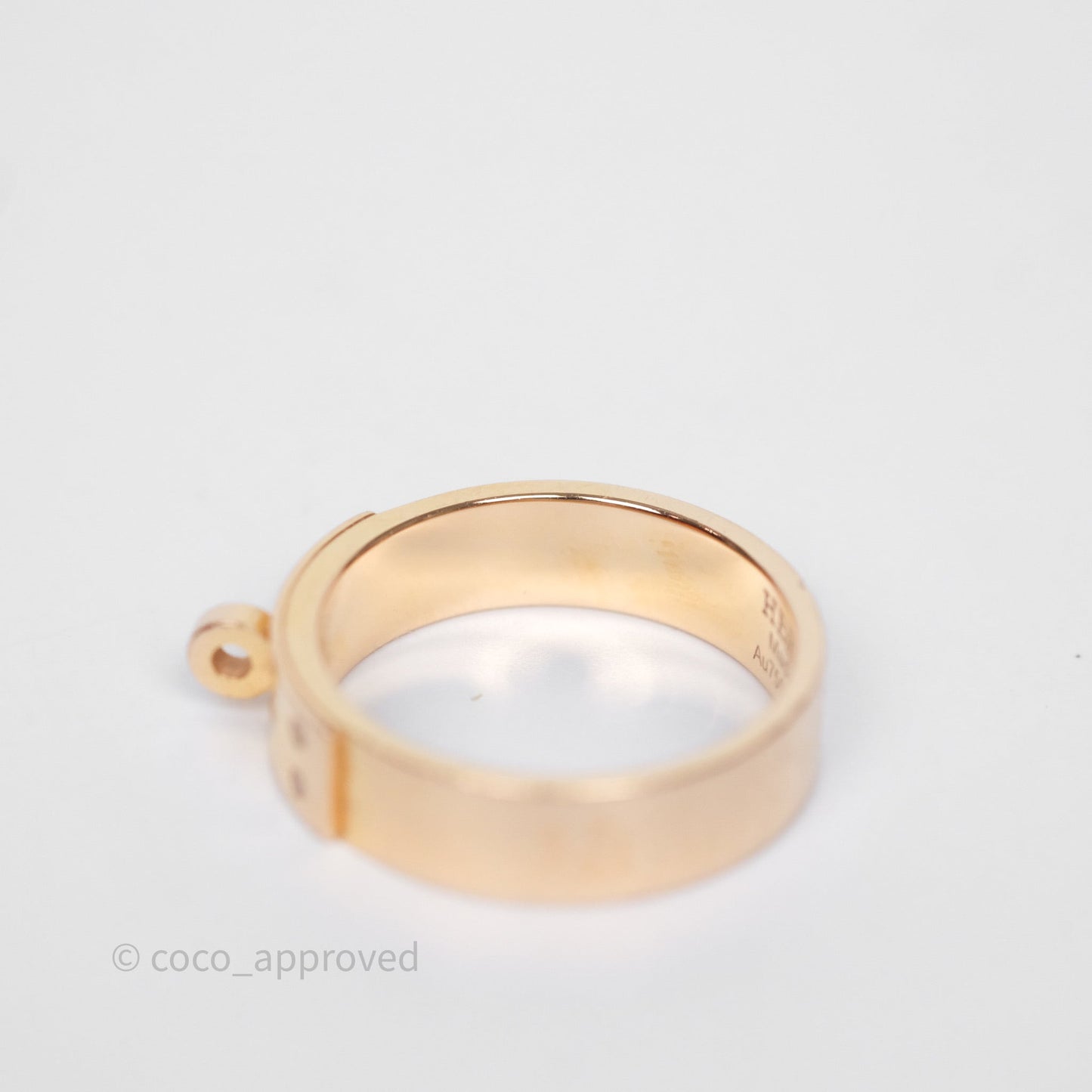 Hermès Kelly Ring Small Model Rose Gold Diamonds Size 52