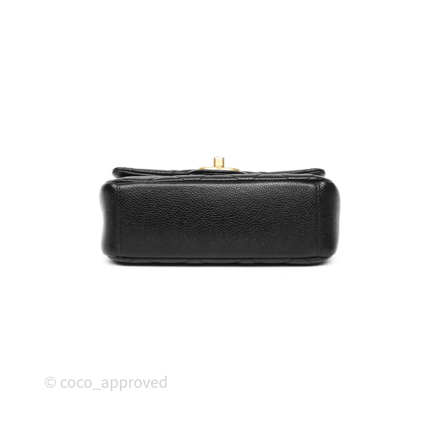 Chanel Mini Flap Bag Coin Charm Soul Chain Black Caviar Aged Gold Hardware