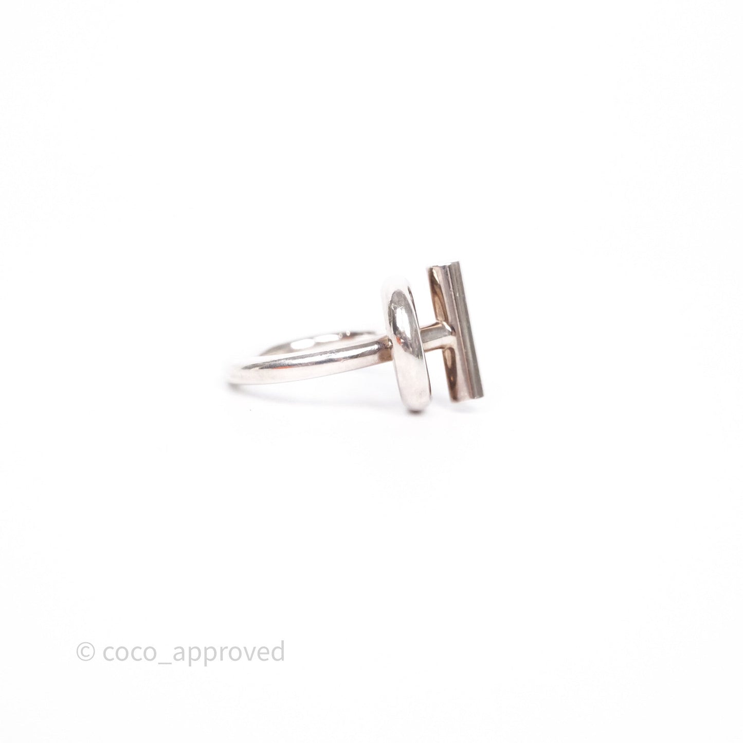 Hermès Echappee Ring Medium Model Sterling Silver Size 53