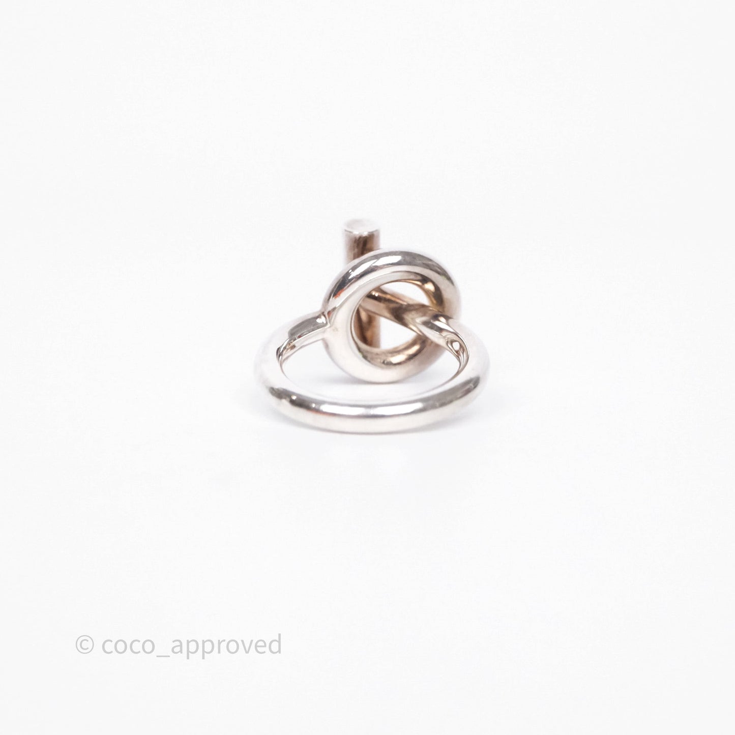Hermès Echappee Ring Medium Model Sterling Silver Size 53