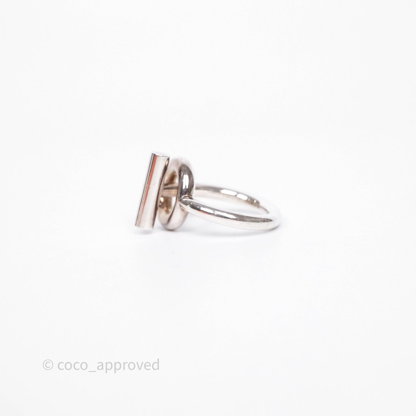 Hermès Echappee Ring Medium Model Sterling Silver Size 53