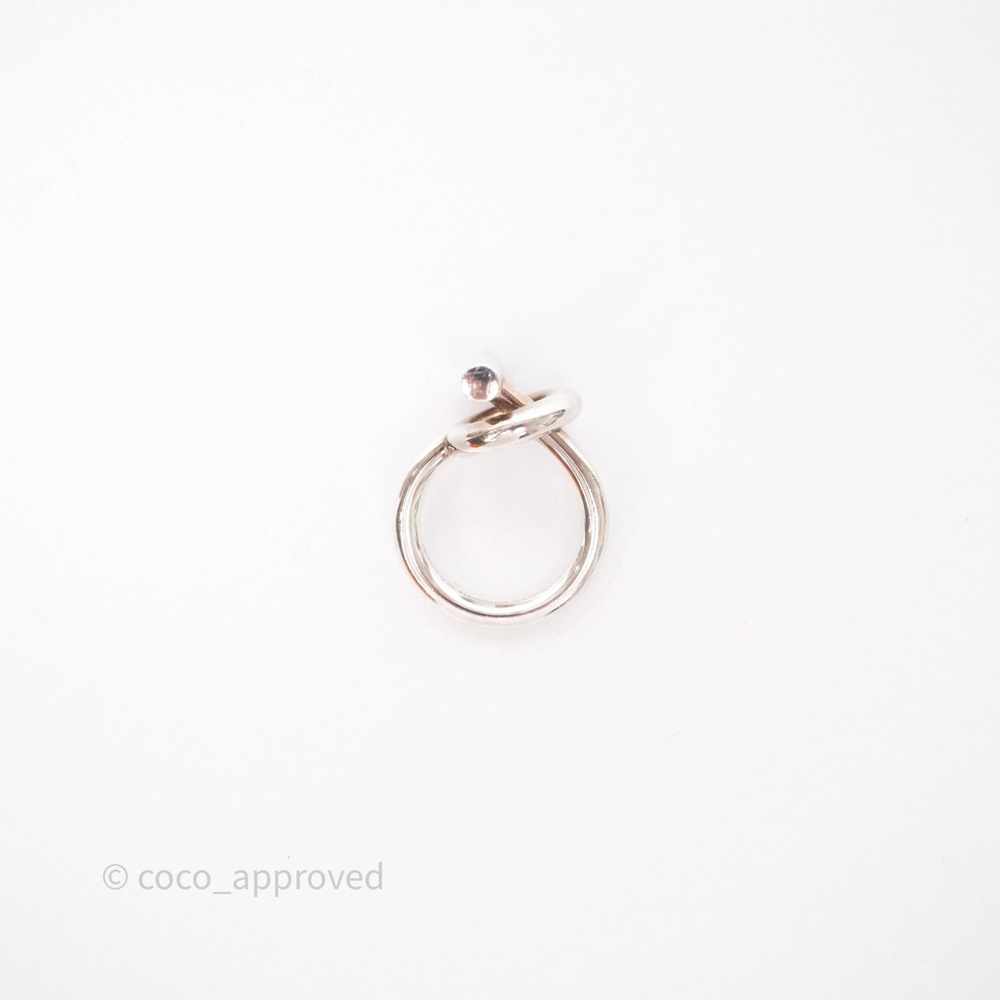 Hermès Echappee Ring Medium Model Sterling Silver Size 53