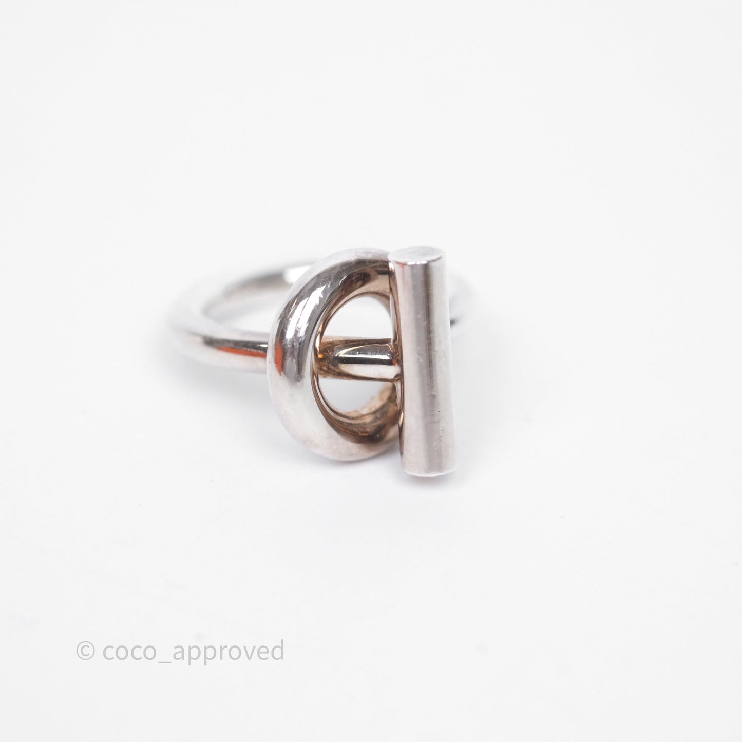 Hermès Echappee Ring Medium Model Sterling Silver Size 53