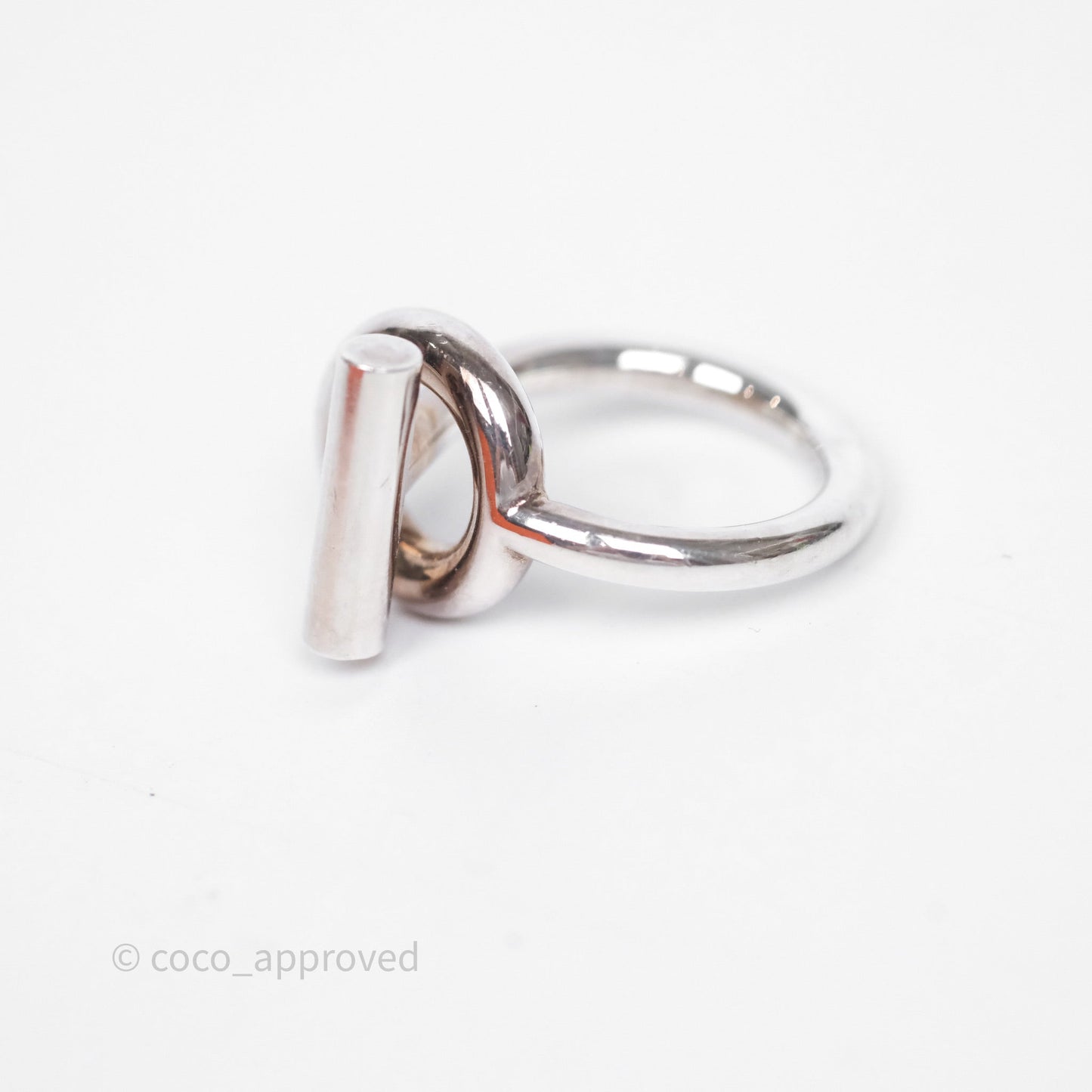 Hermès Echappee Ring Medium Model Sterling Silver Size 53