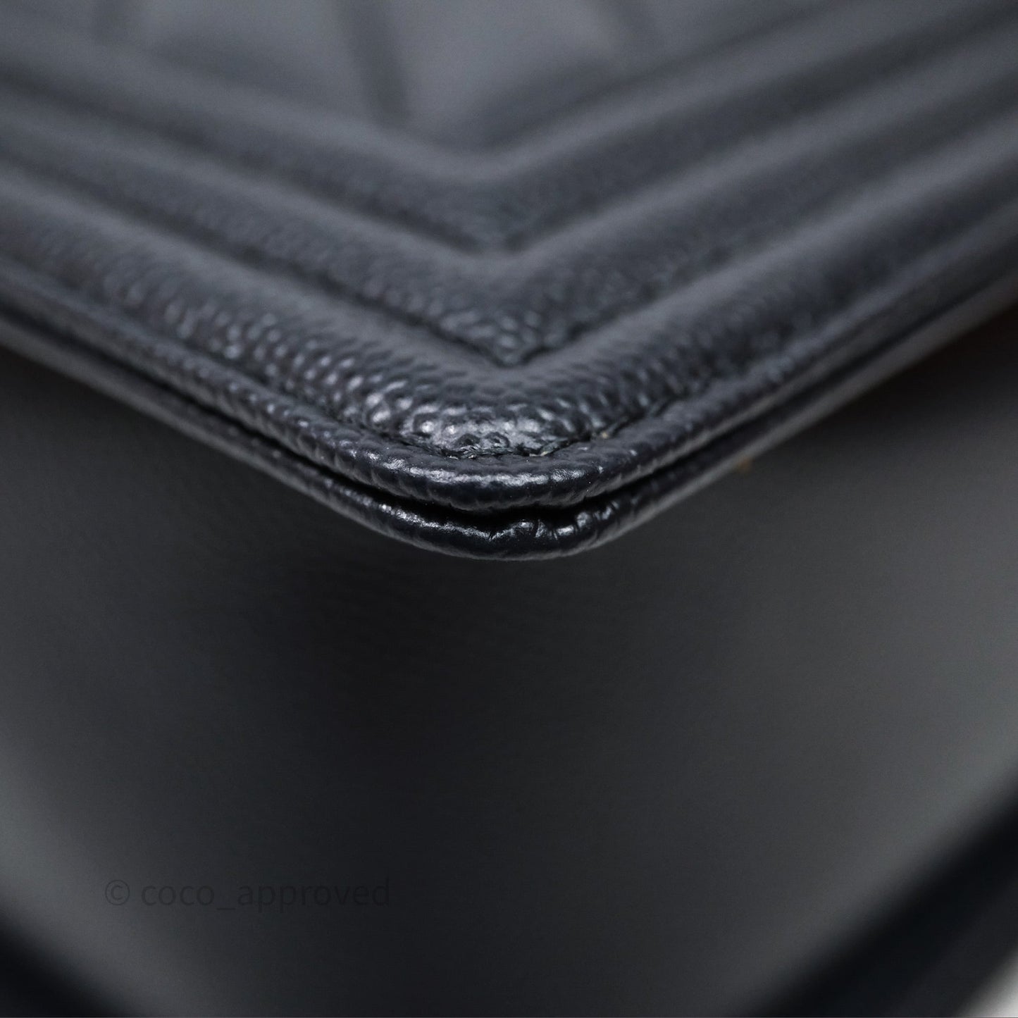 Chanel Medium Boy Chevron Dark Navy Caviar Silver Hardware