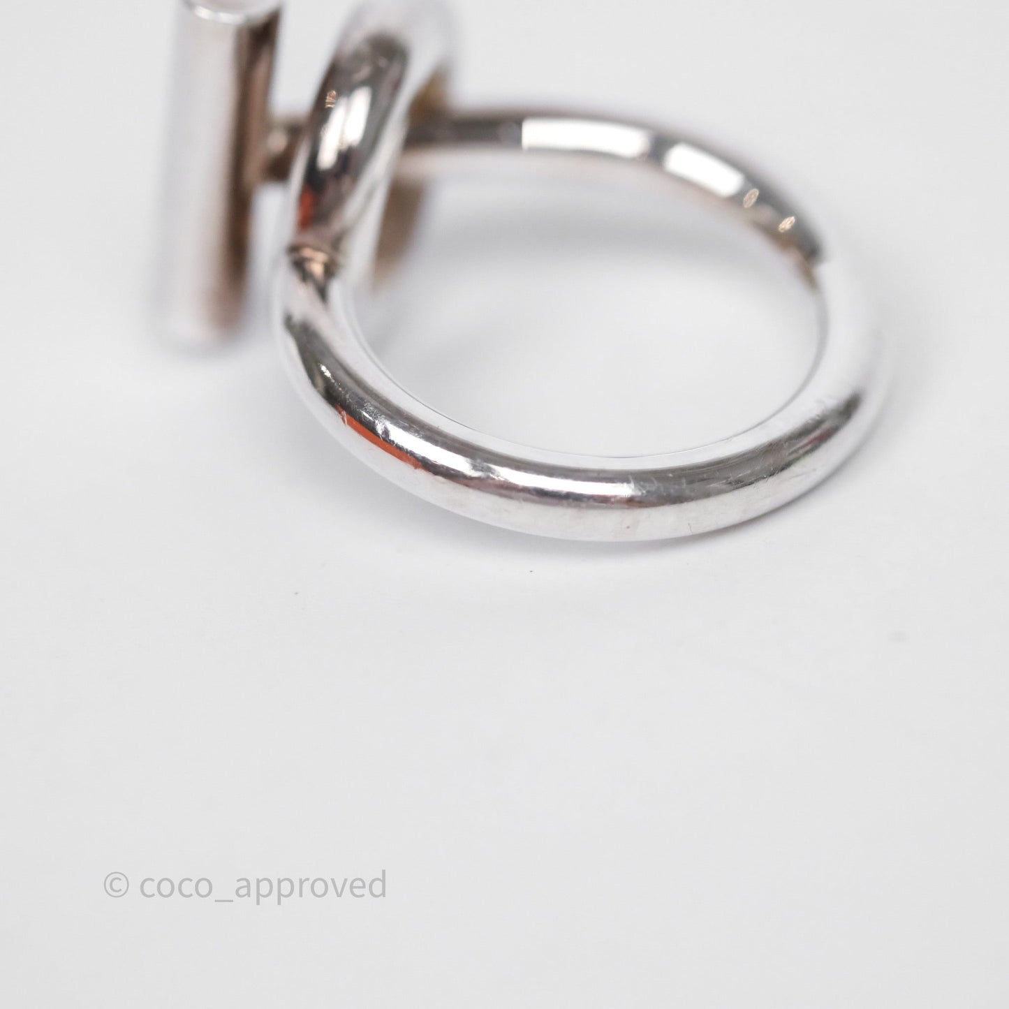Hermès Echappee Ring Medium Model Sterling Silver Size 53