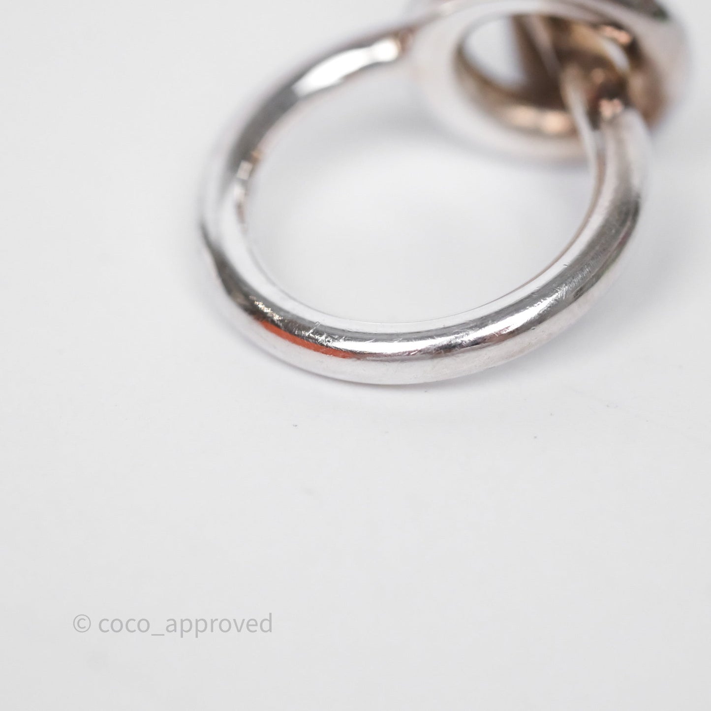 Hermès Echappee Ring Medium Model Sterling Silver Size 53