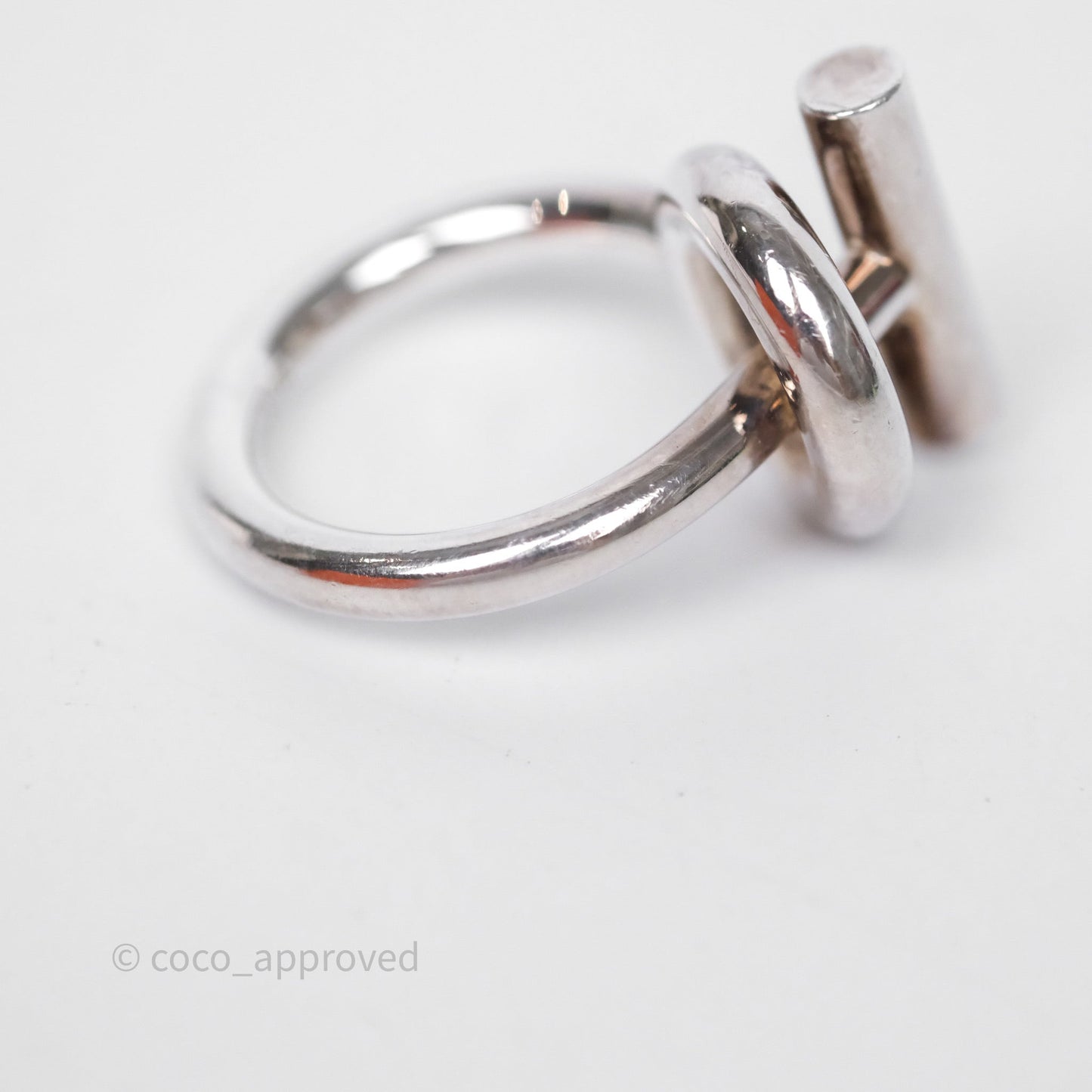 Hermès Echappee Ring Medium Model Sterling Silver Size 53