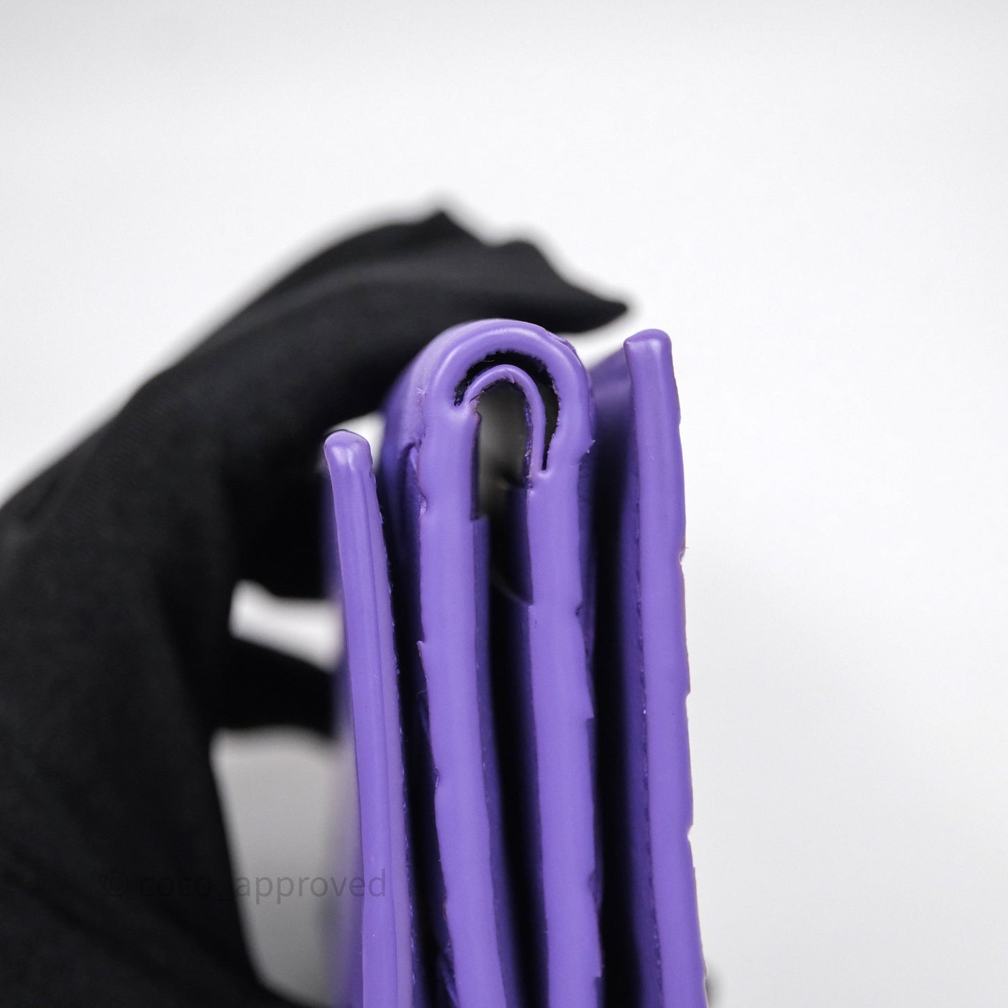 Bottega Veneta Purple Small Intrecciato Tri-Fold Zip Wallet