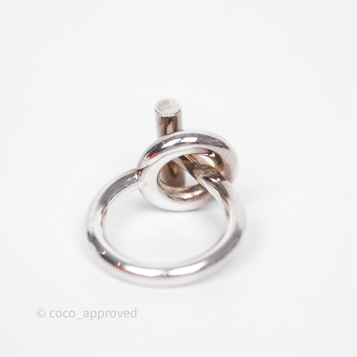 Hermès Echappee Ring Medium Model Sterling Silver Size 53