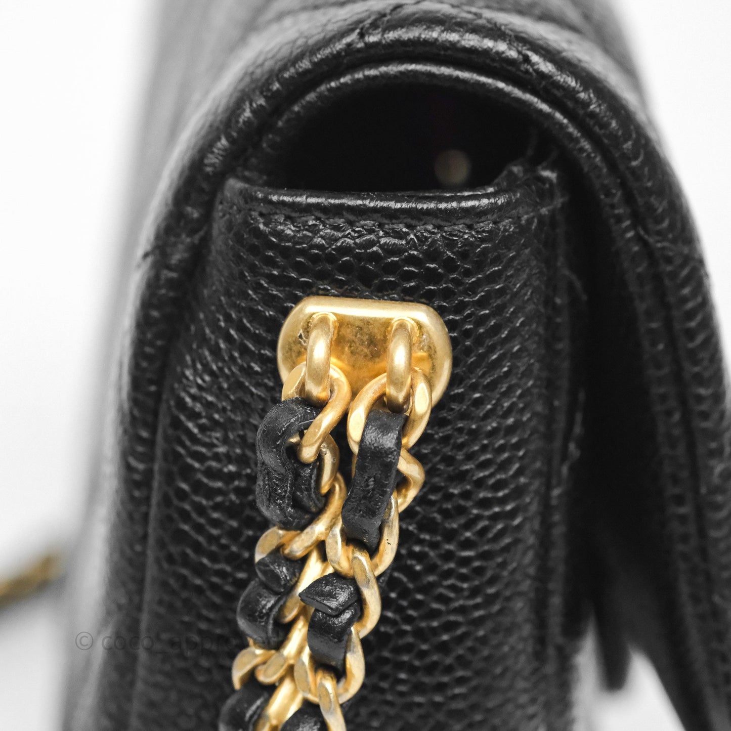 Chanel Mini Flap Bag Coin Charm Soul Chain Black Caviar Aged Gold Hardware