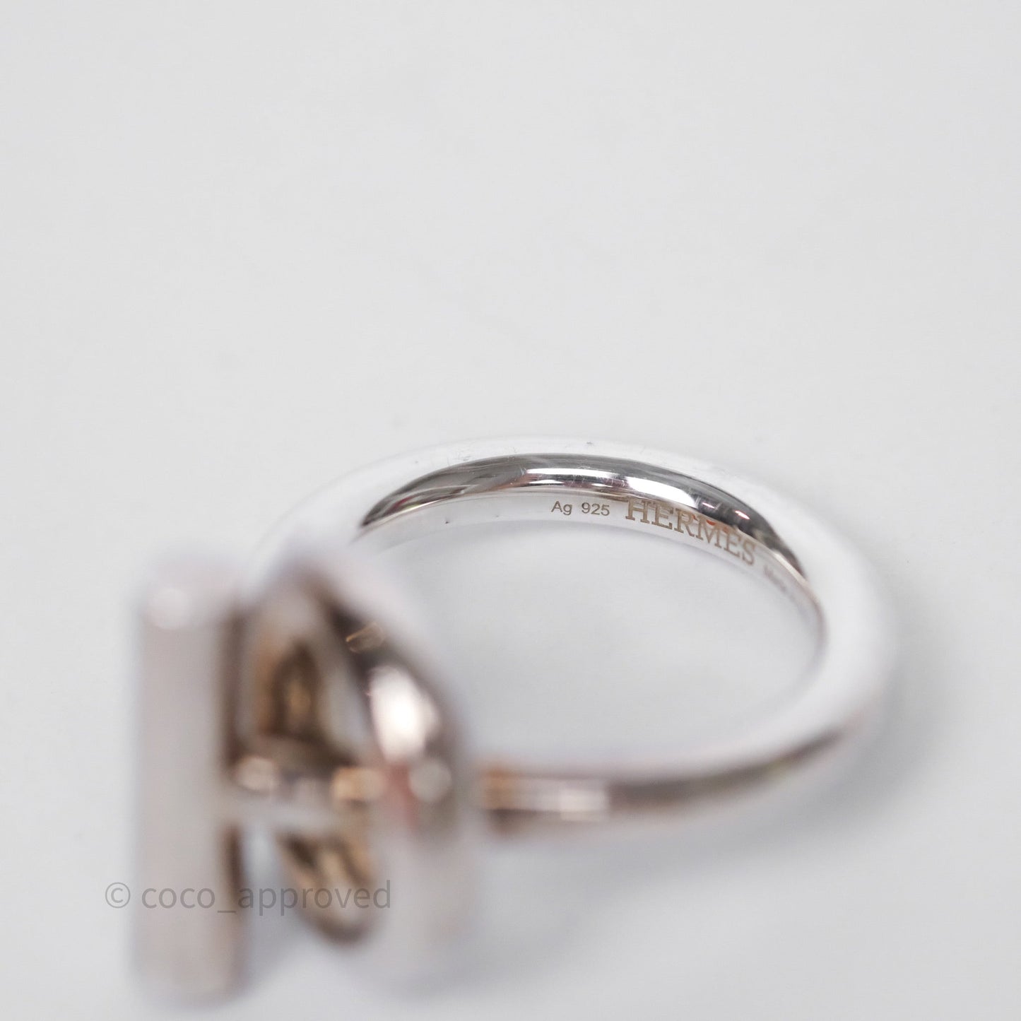 Hermès Echappee Ring Medium Model Sterling Silver Size 53