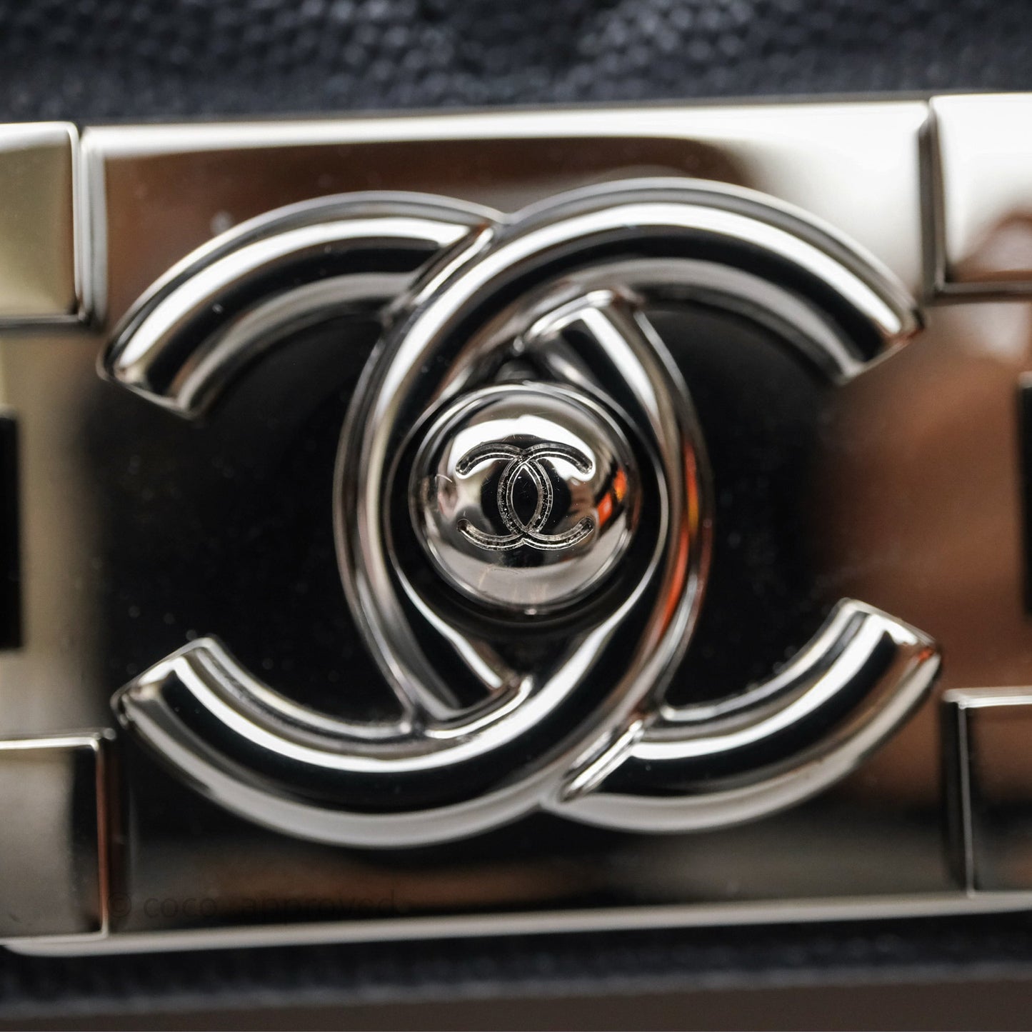 Chanel Medium Boy Chevron Dark Navy Caviar Silver Hardware
