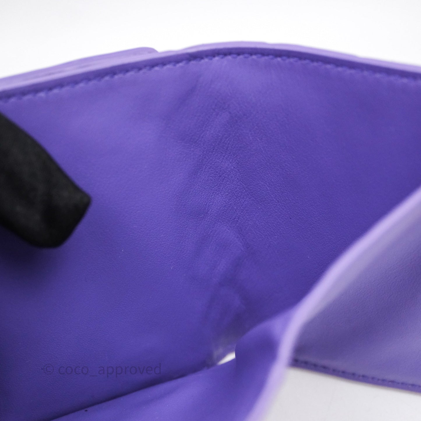 Bottega Veneta Purple Small Intrecciato Tri-Fold Zip Wallet