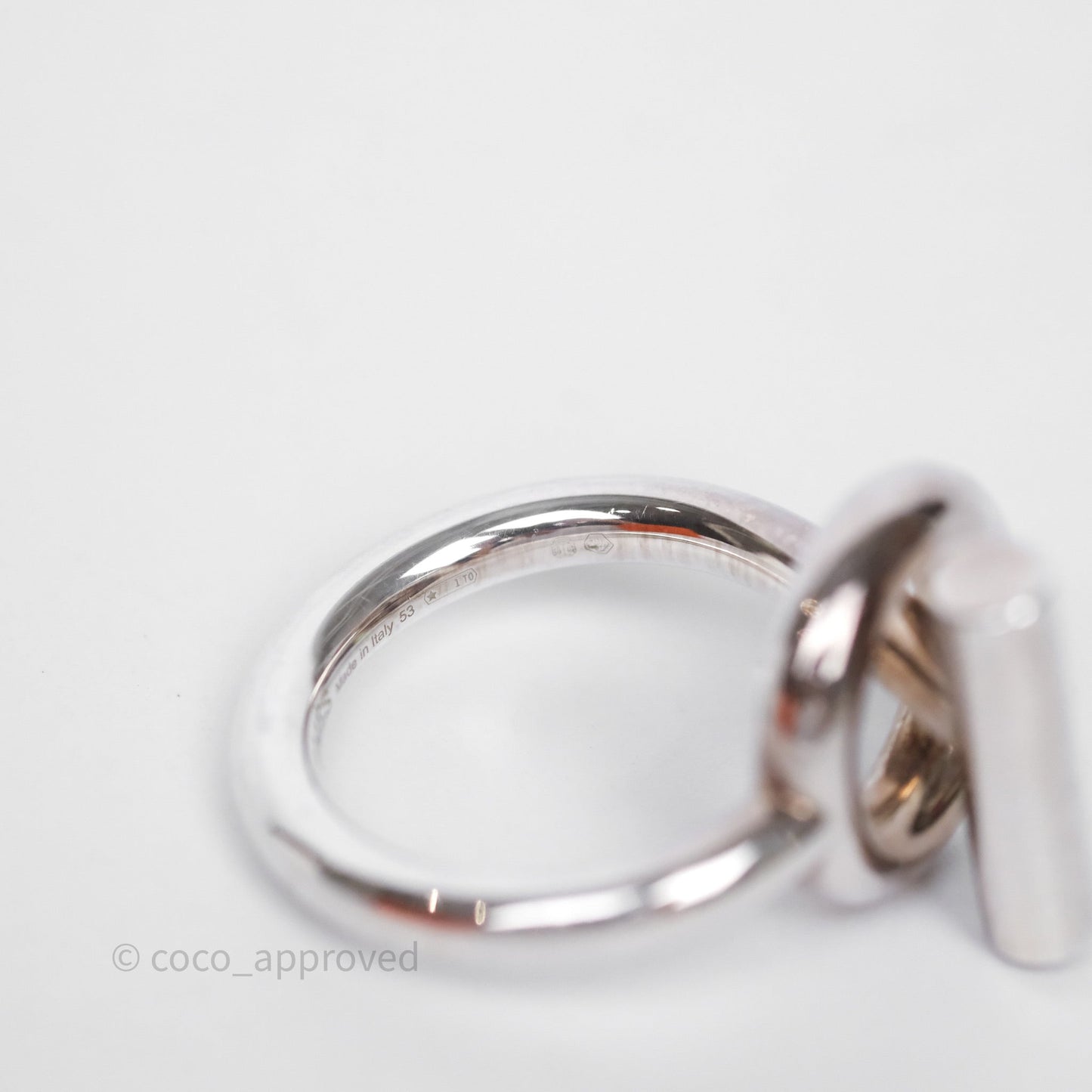 Hermès Echappee Ring Medium Model Sterling Silver Size 53