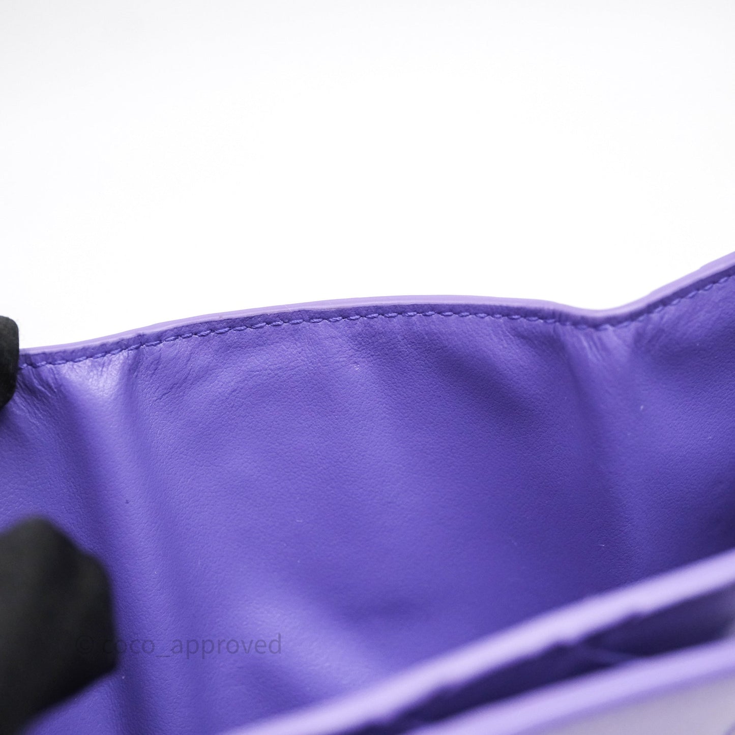 Bottega Veneta Purple Small Intrecciato Tri-Fold Zip Wallet